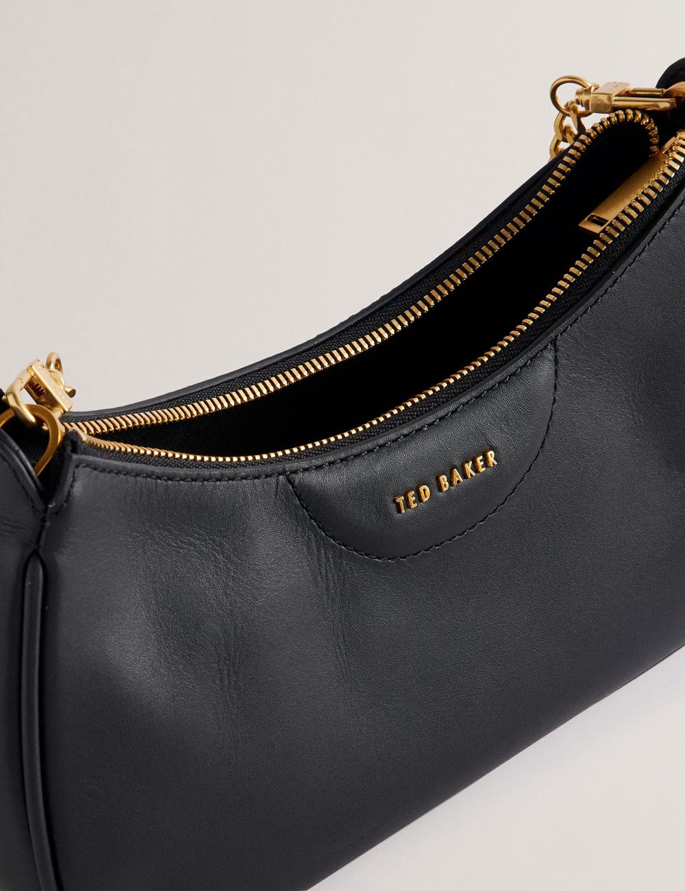 Ted Baker ESSIY - Leatheruette With Webbing Strap Schoudertassen Dames Zwart | Belgium  957321-JMF