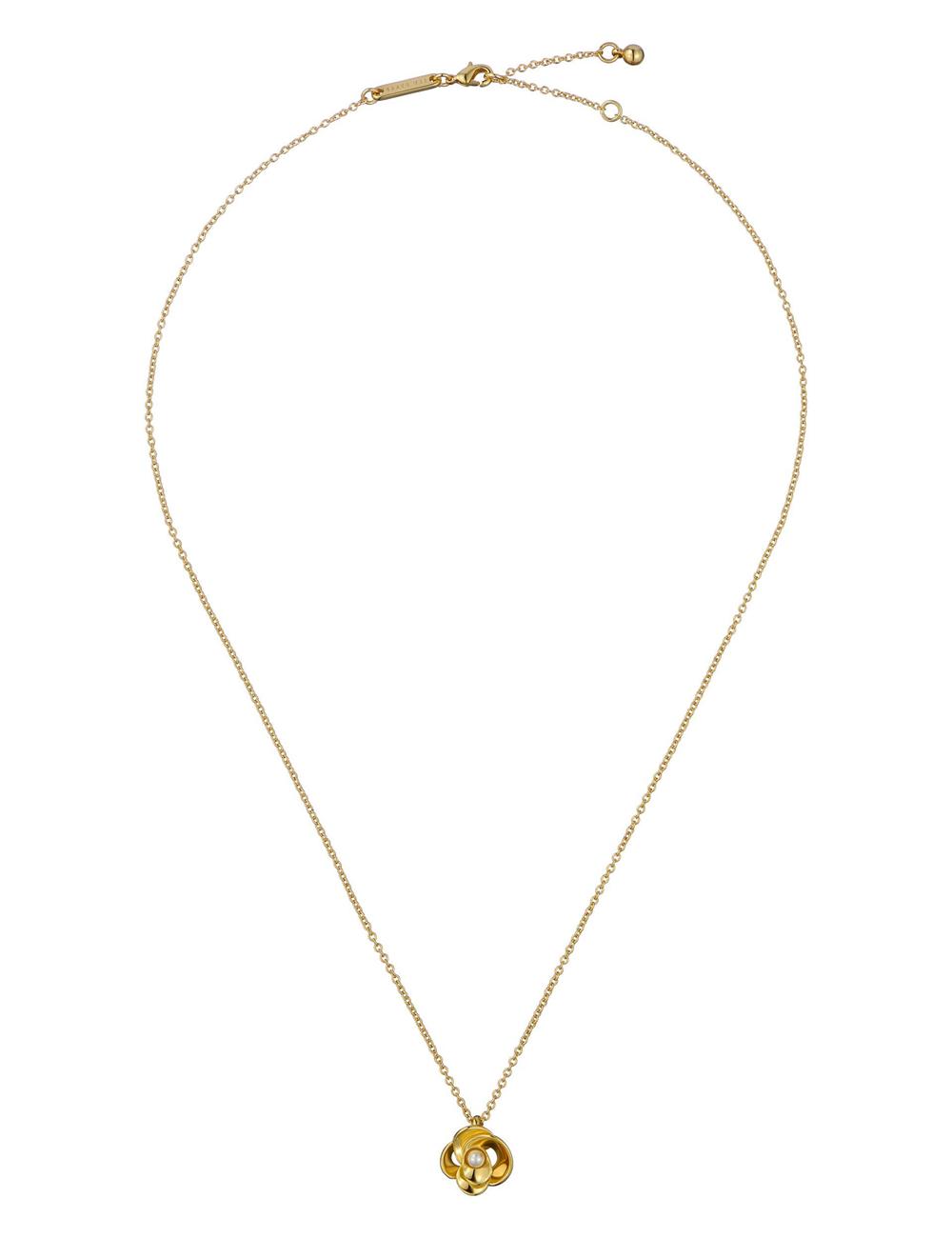Ted Baker FLORA - Pearl Detail Flower Pendant Kettingen Dames Goud | Belgium  345786-QMA
