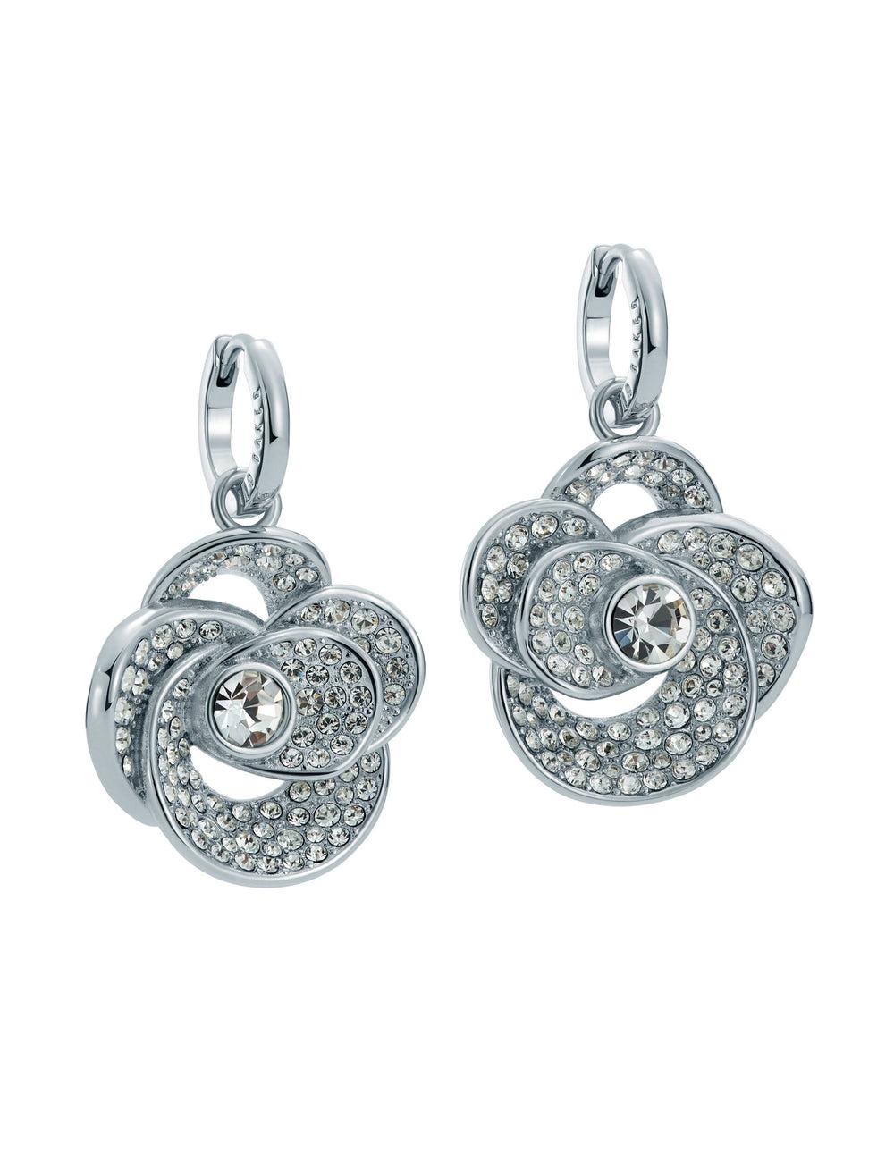 Ted Baker FLORENCE - Crystal Flower Pendant Huggie Oorbellen Dames Zilver | Belgium  719268-BEN
