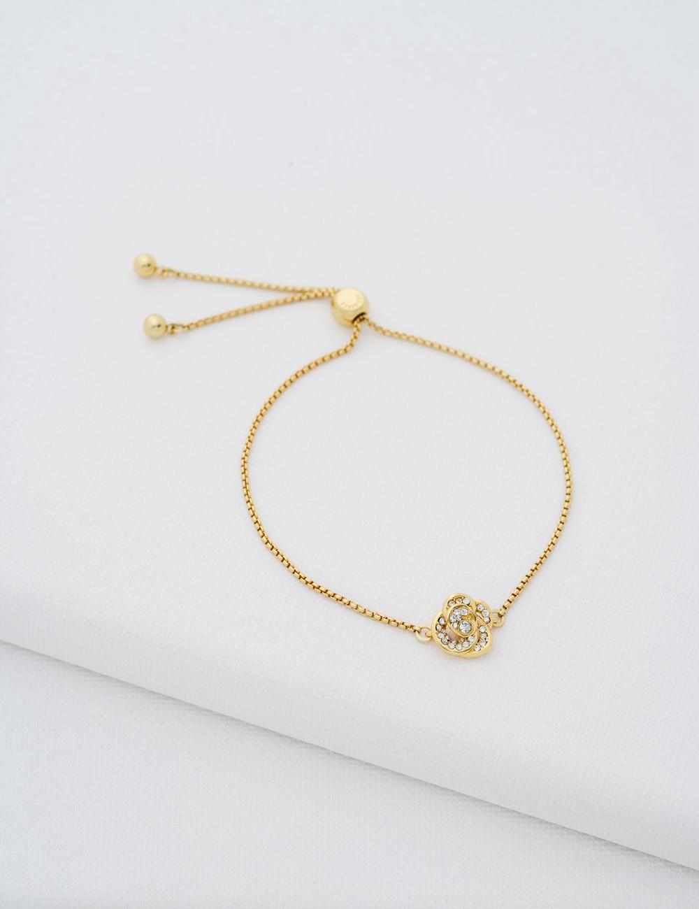 Ted Baker FLORINA - Crystal Flower Adjustable Armbanden Dames Goud | Belgium  650128-YMV