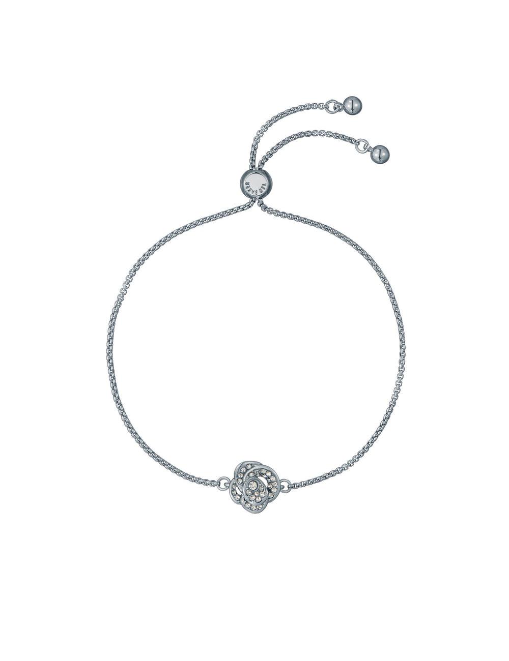 Ted Baker FLORINA - Crystal Flower Adjustable Slider Armbanden Dames Zilver | Belgium  597482-AIO