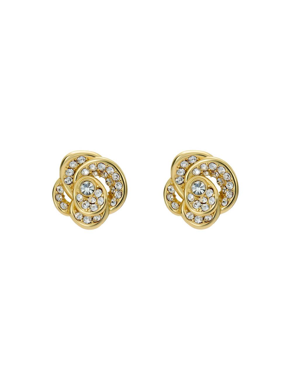 Ted Baker FLORINE - Crystal Flower Stud Oorbellen Dames Goud | Belgium  159684-TSW