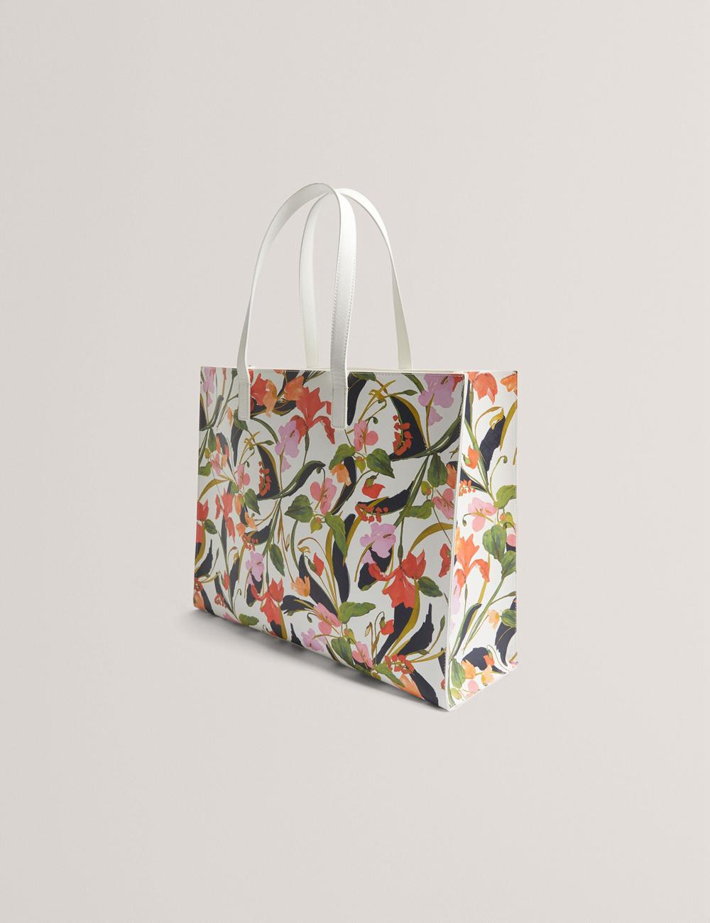 Ted Baker FLORISH - Floral Print PU Leather Wide Tote Tassen Dames Room | Belgium  865314-DNB