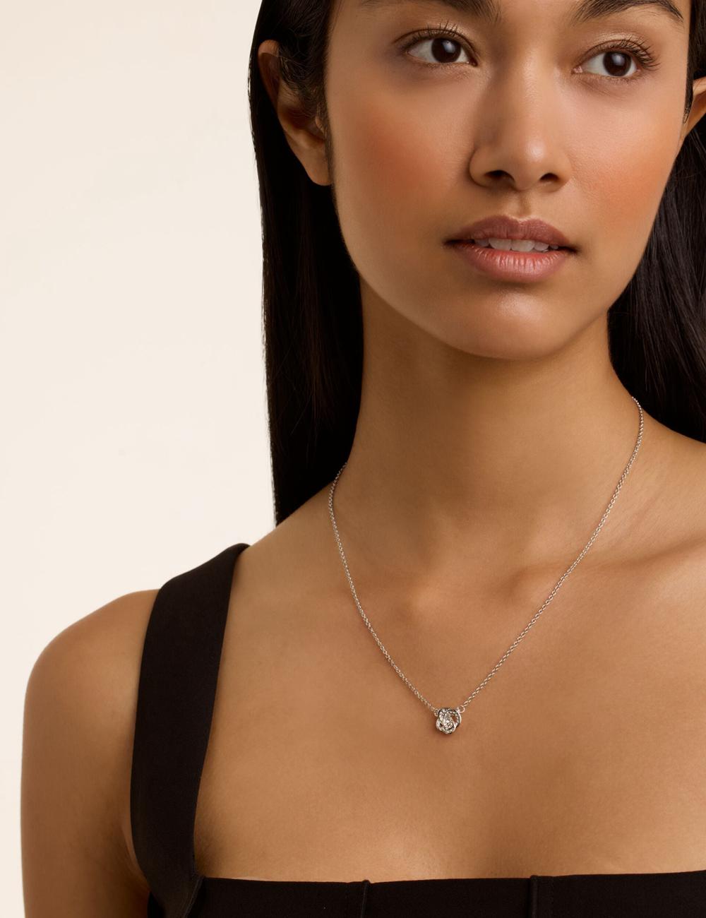 Ted Baker FLORITA - Crystal Flower Pendant Kettingen Dames Zilver | Belgium  860539-XBH