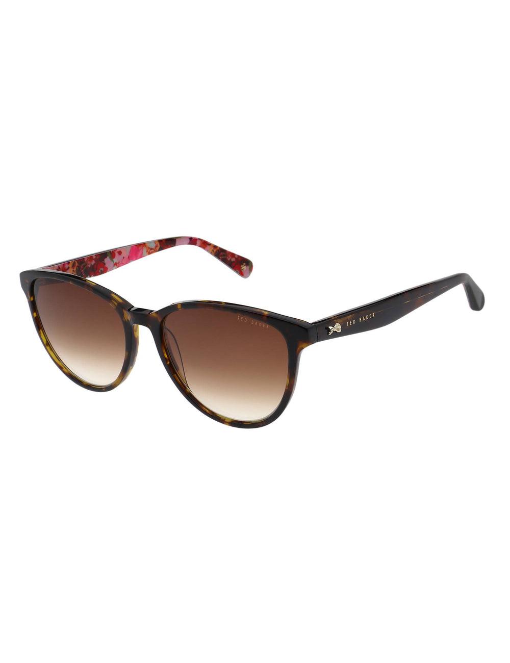 Ted Baker FLORI - Classic Round Print Detail Zonnebril Dames Bruin | Belgium  014367-KAT