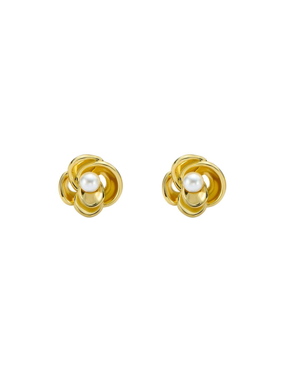 Ted Baker FLO - Pearl Flower Stud Oorbellen Dames Goud | Belgium  687594-QYT
