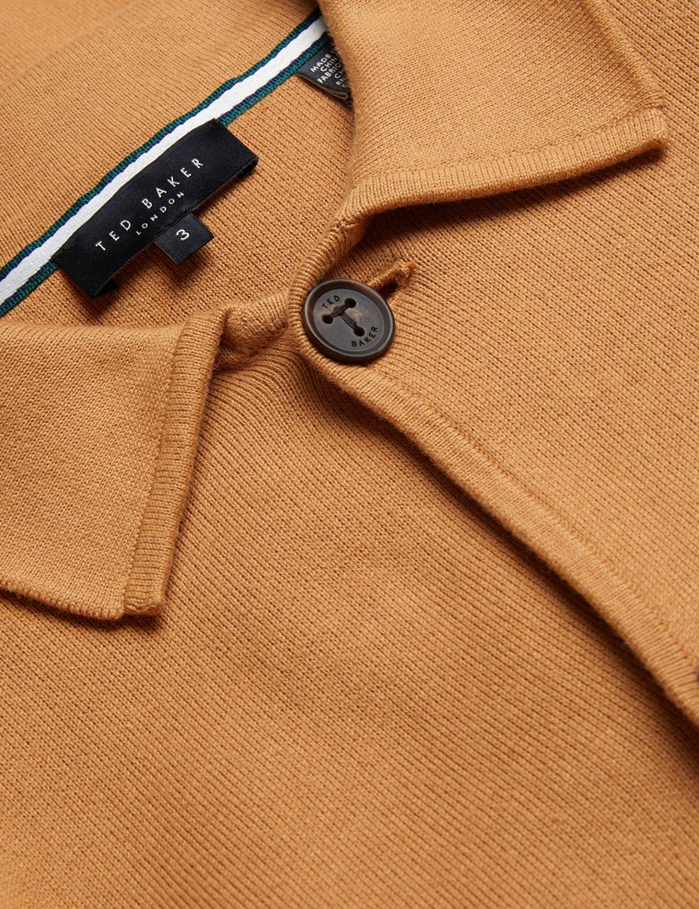 Ted Baker FREDER - Knitted Cotton Blend Overhemd Heren Bruin | Belgium  395782-GAO
