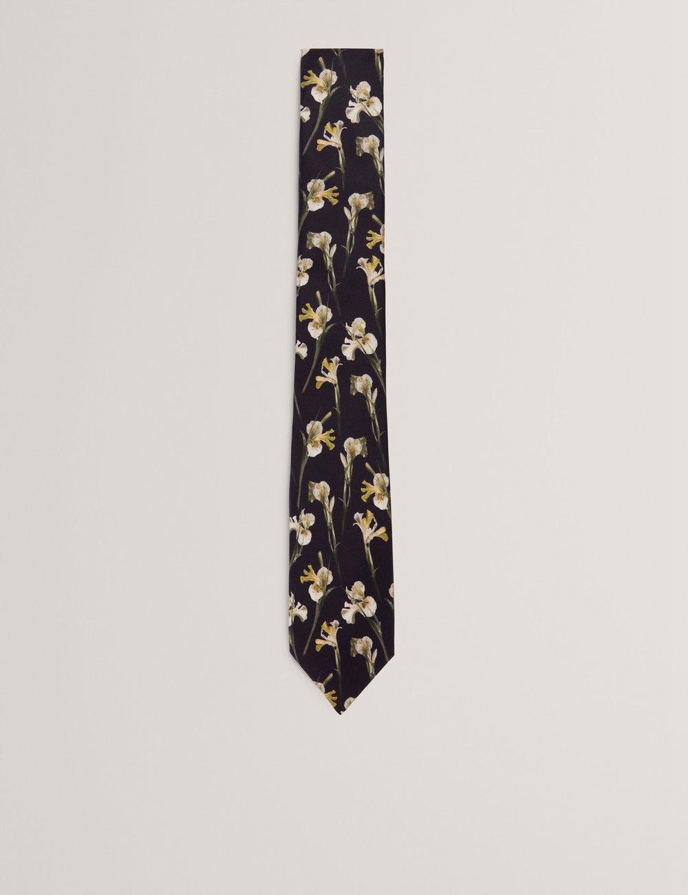 Ted Baker FRINTON - Orchid Floral Print Silk Stropdassen Heren Zwart | Belgium  263479-NEQ
