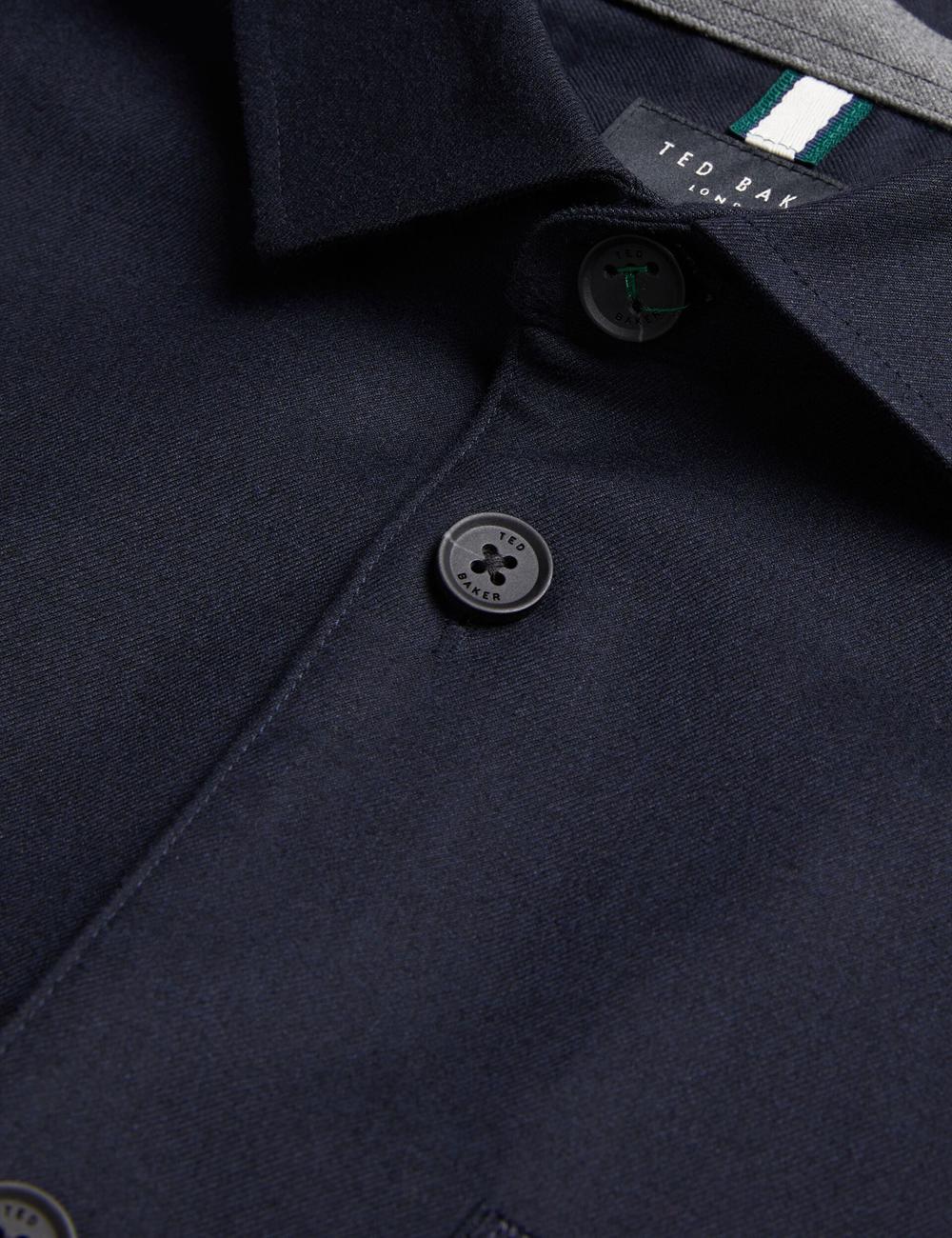 Ted Baker GAIUS - Wool Blend With Pocket Detail Overhemd Heren Donkerblauw | Belgium  925830-WFO