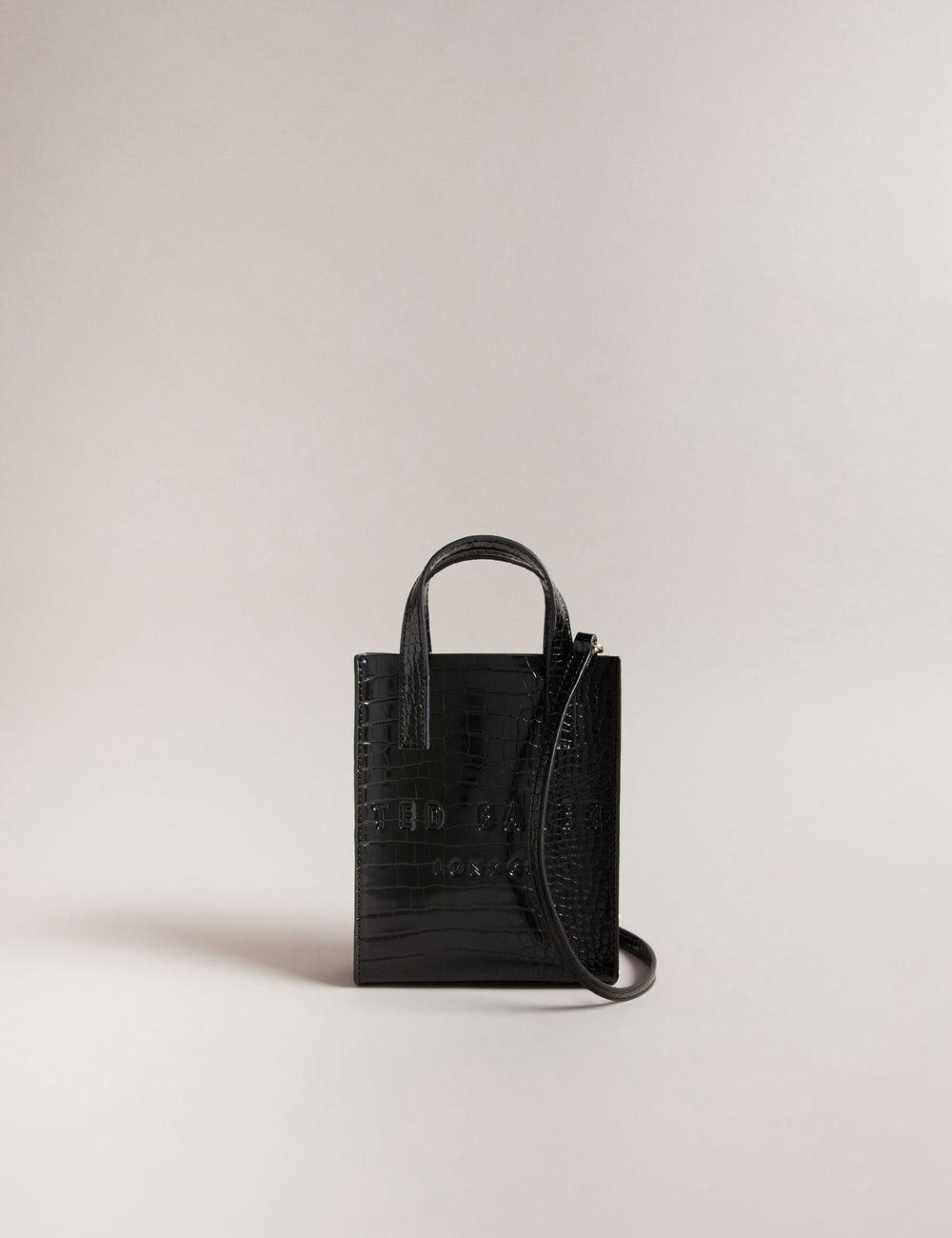 Ted Baker GATOCON - Mini Croc Effect Icon Tote Tassen Dames Zwart | Belgium  806439-FUG