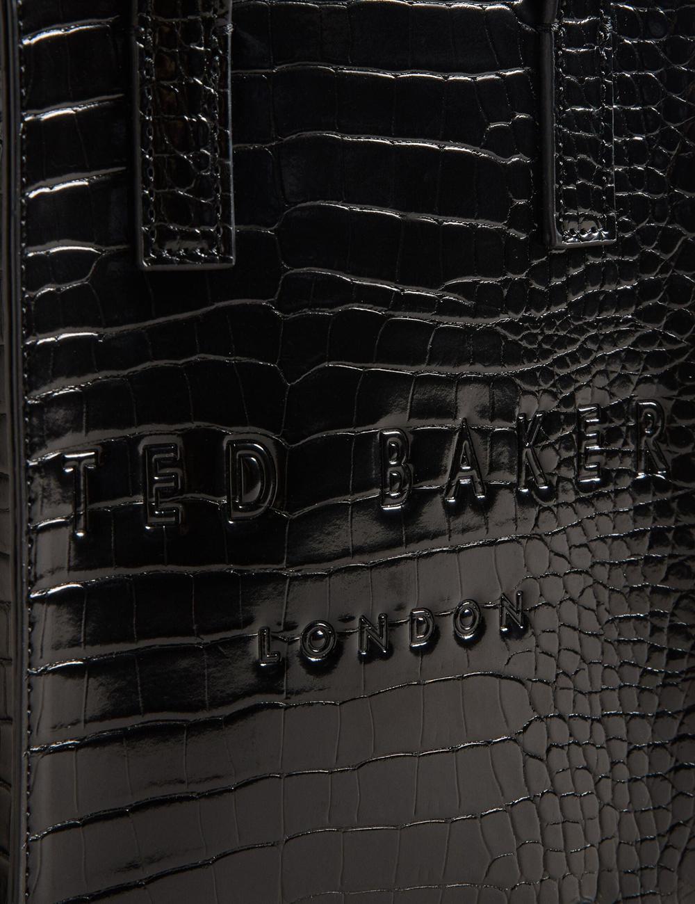 Ted Baker GATOCON - Mini Croc Effect Icon Tote Tassen Dames Zwart | Belgium  806439-FUG