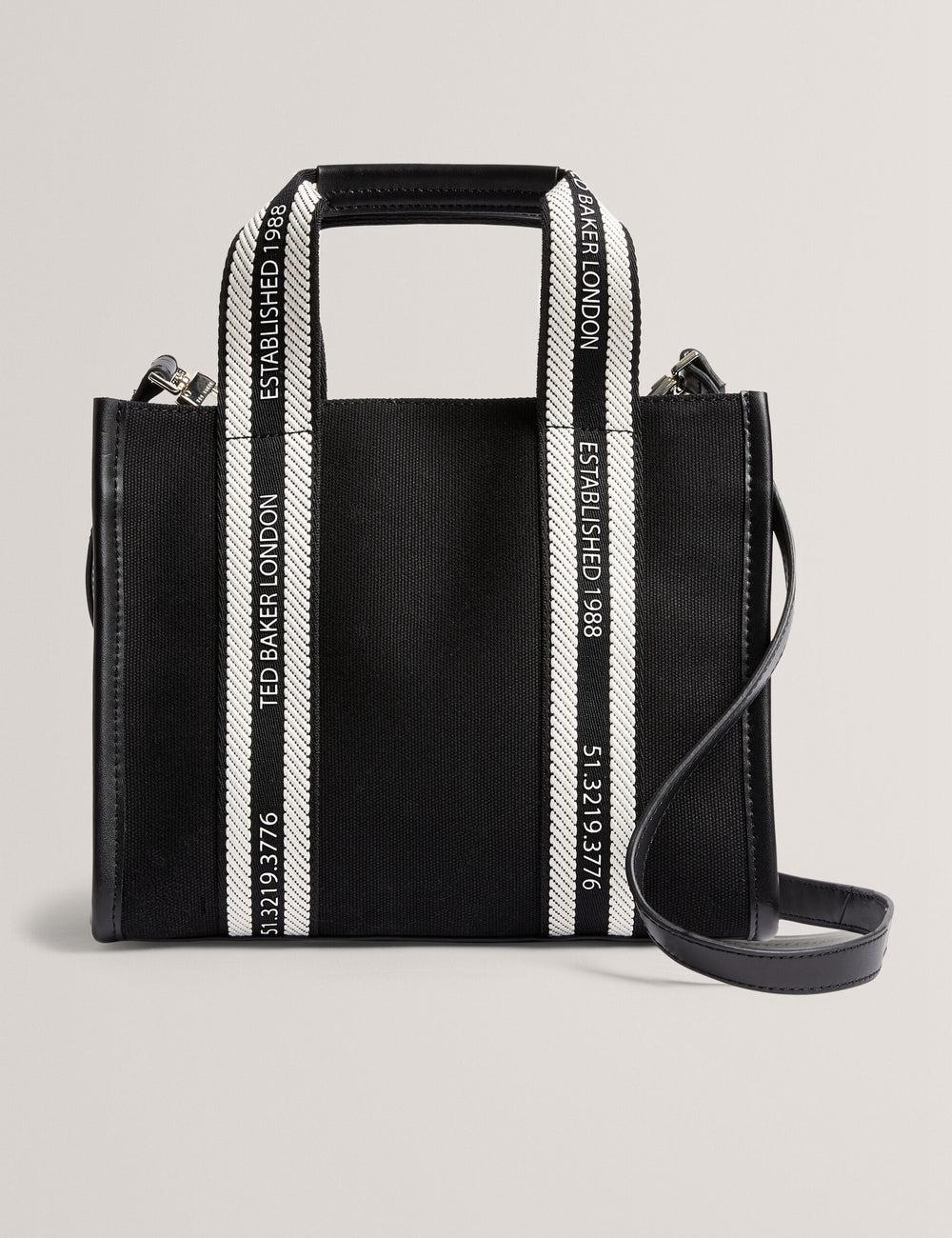 Ted Baker GEORJEA - Branded Webbing Canvas Small Tote Tassen Dames Zwart | Belgium  962034-EZX