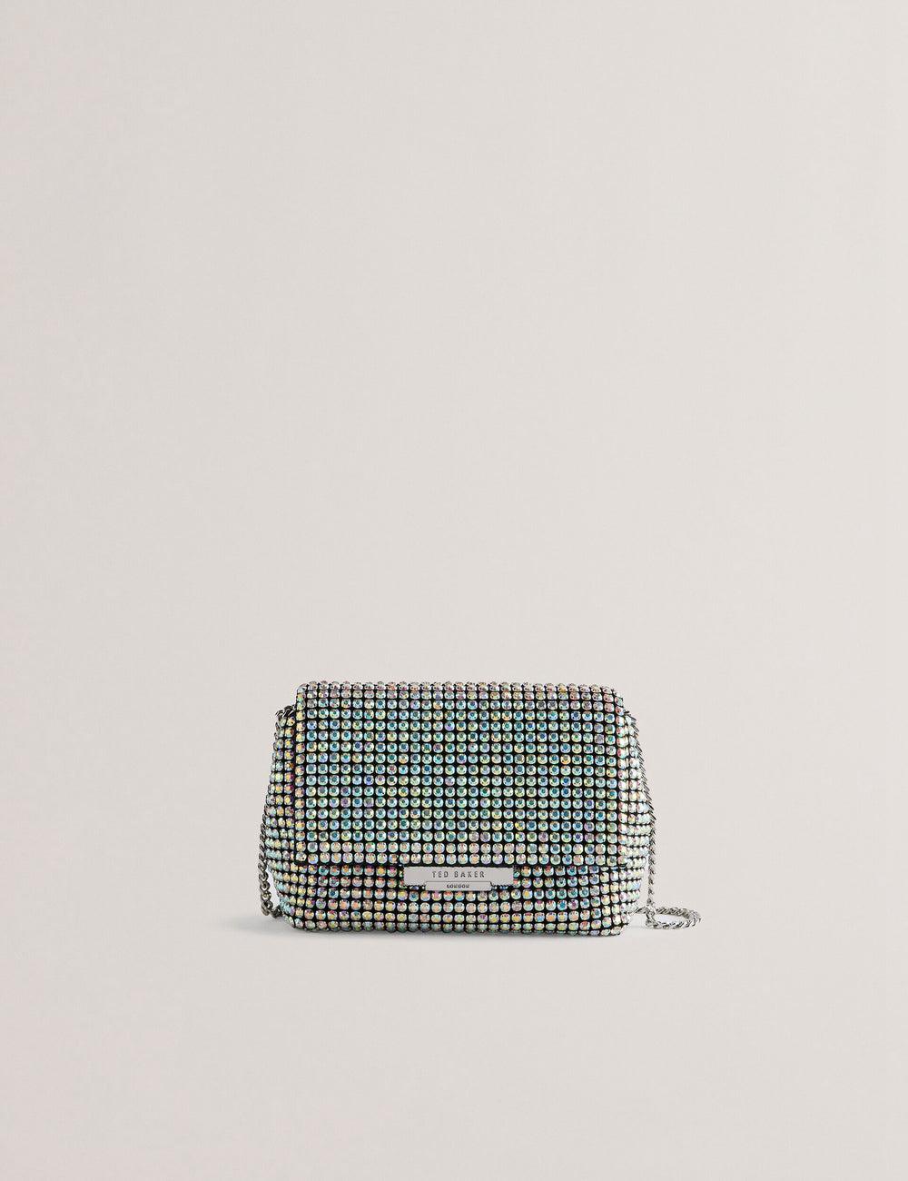 Ted Baker GLITERS - Crystal Embellished Mini Crossbodytassen Dames Zilver | Belgium  682971-QLF