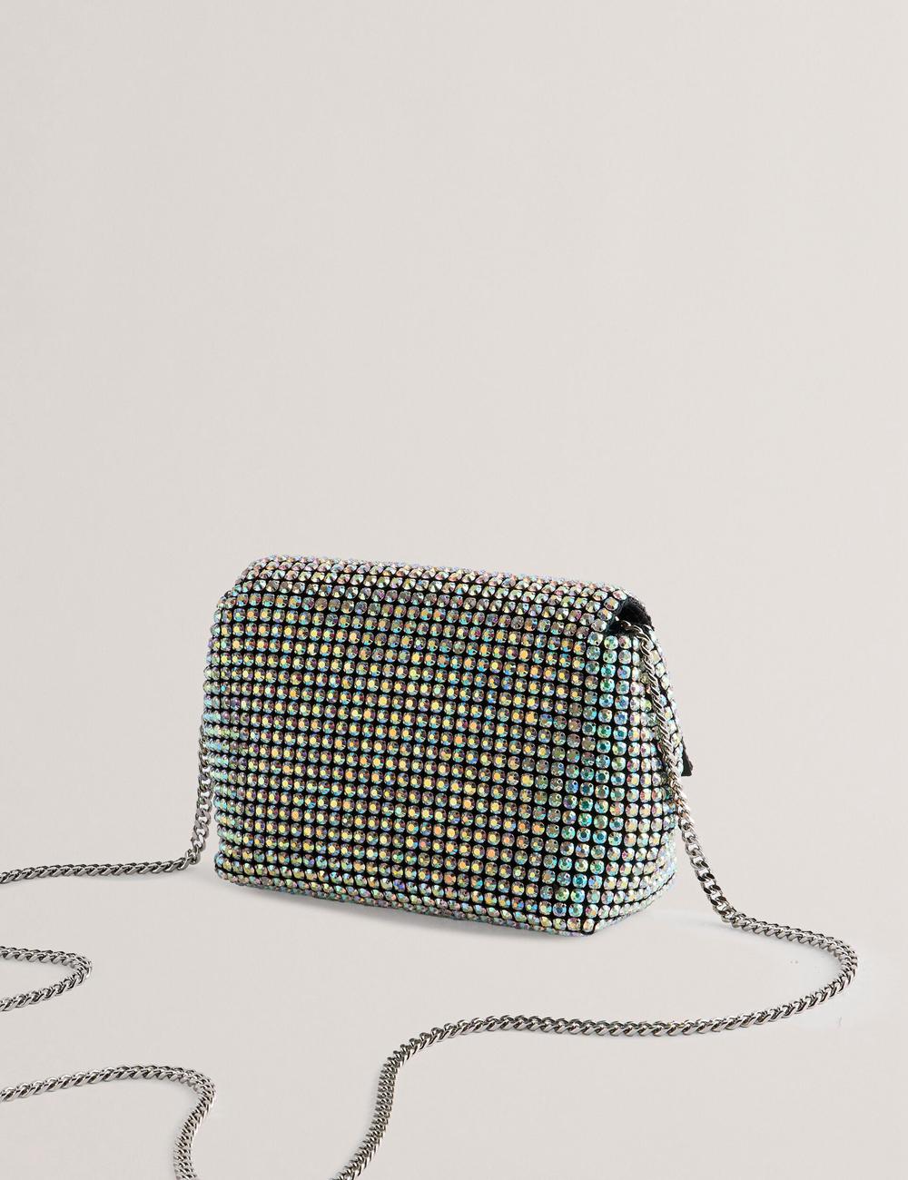 Ted Baker GLITERS - Crystal Embellished Mini Crossbodytassen Dames Zilver | Belgium  682971-QLF