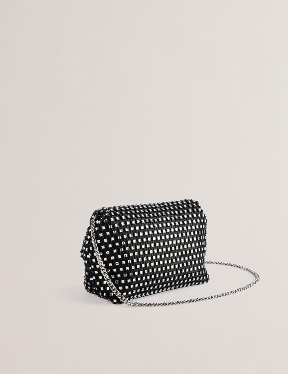Ted Baker GLITSZI - Crystal Cage Mini Crossbodytassen Dames Zwart | Belgium  590231-VCZ
