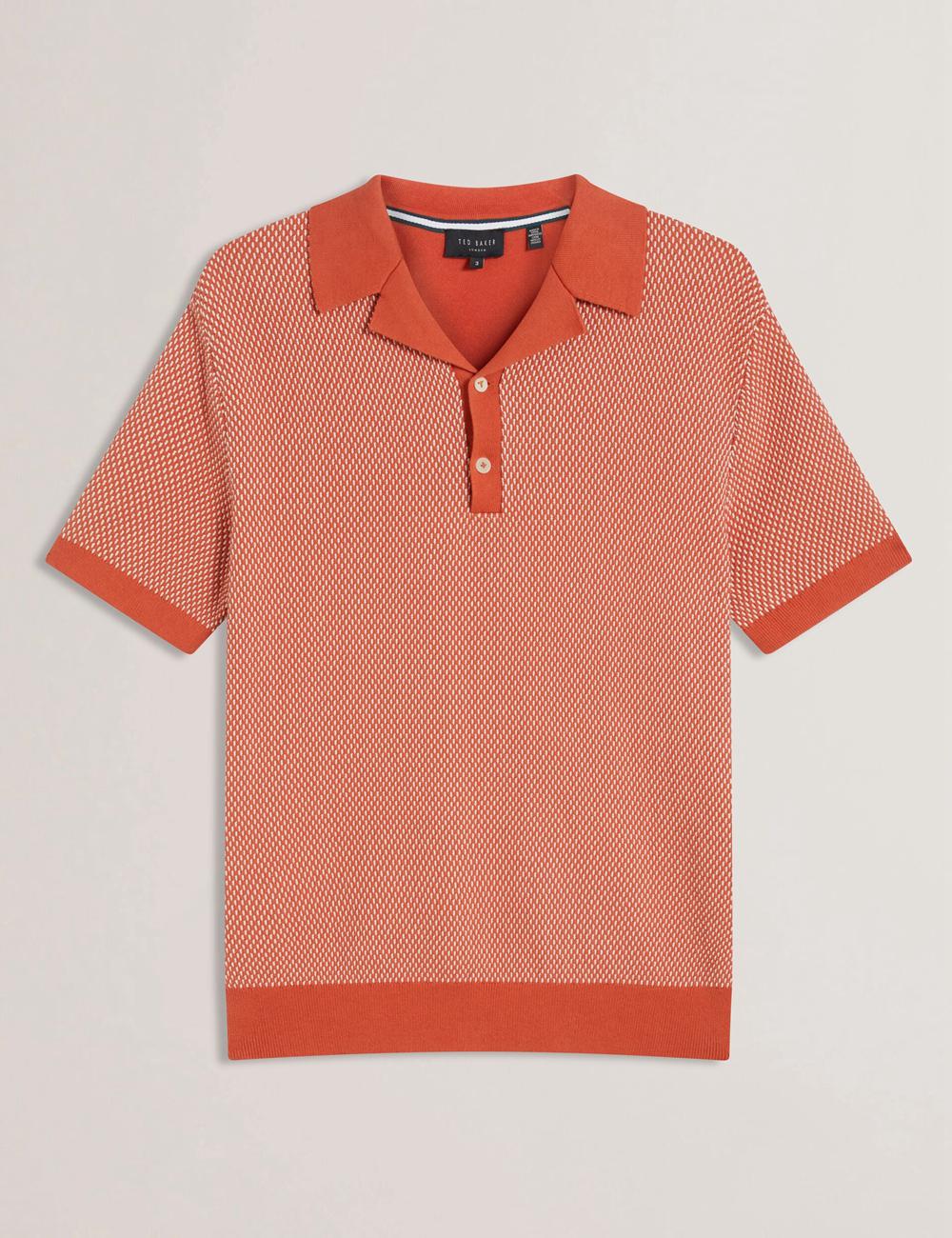 Ted Baker GREGRY - Short Sleeve Small Stitch Knitted Poloshirt Heren Rood | Belgium  824103-JAD