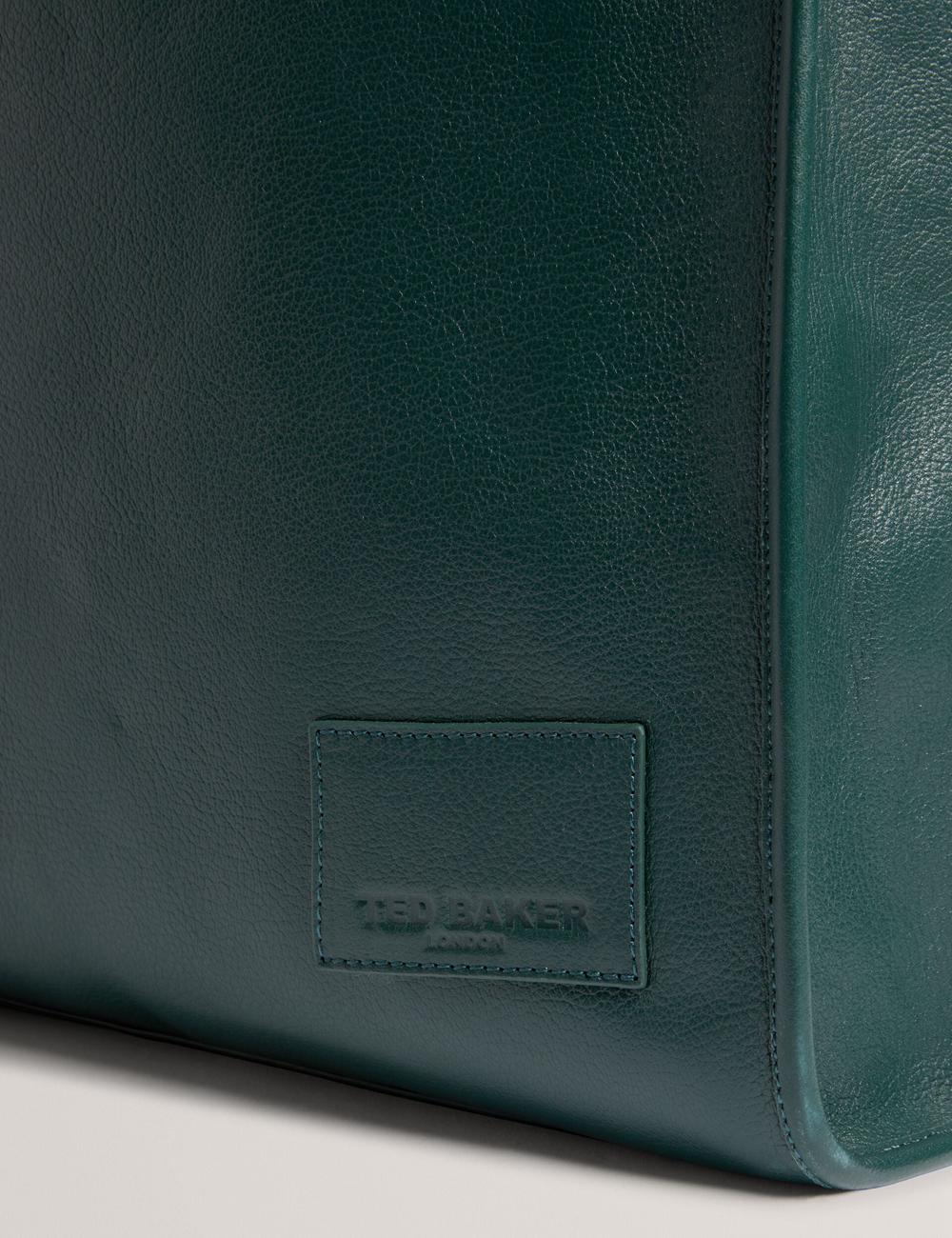 Ted Baker GRIFFIS - Tall Grained Leather Tote Tassen Heren Groen | Belgium  038591-QZK
