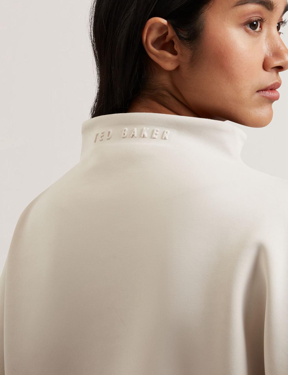 Ted Baker HALIYY - Funnel Neck Boxy Short Sleeve Sweatshirts Dames Ivory | Belgium  538620-DSK