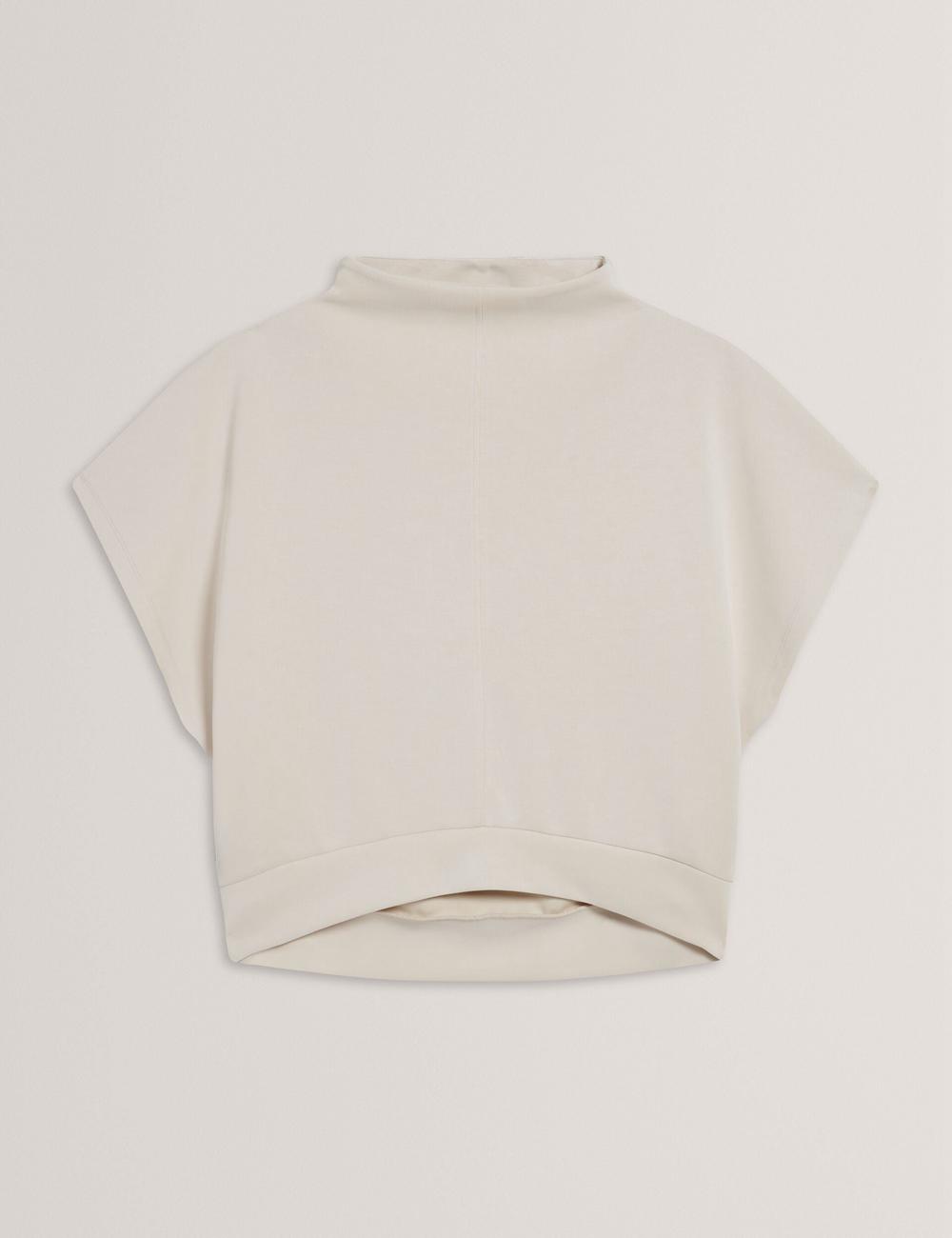 Ted Baker HALIYY - Funnel Neck Boxy Short Sleeve Sweatshirts Dames Ivory | Belgium  538620-DSK