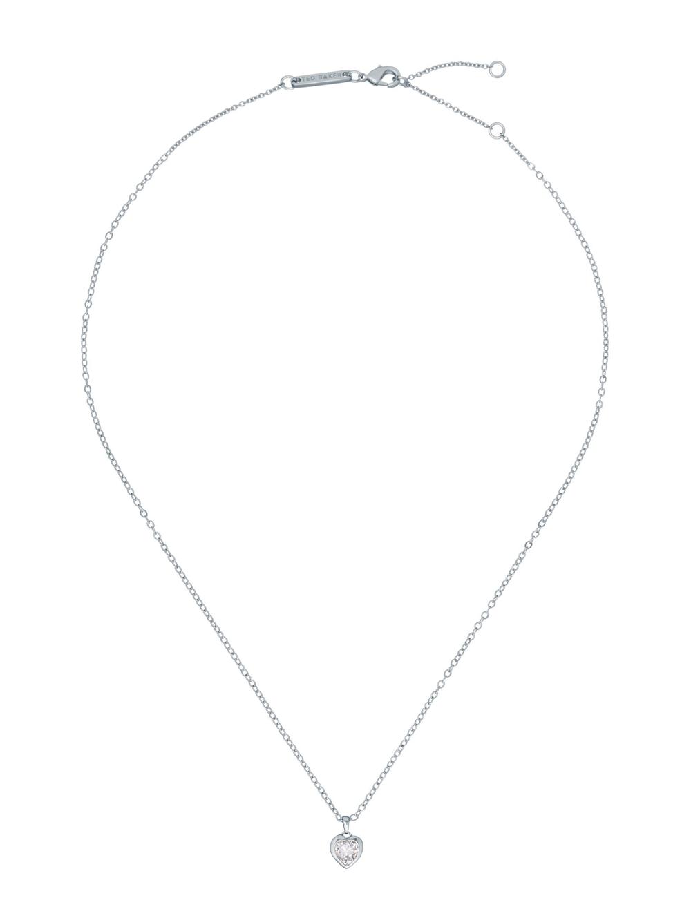 Ted Baker HANNELA - Solitaire Crystal Heart Pendant Kettingen Dames Zilver | Belgium  748615-ZPH