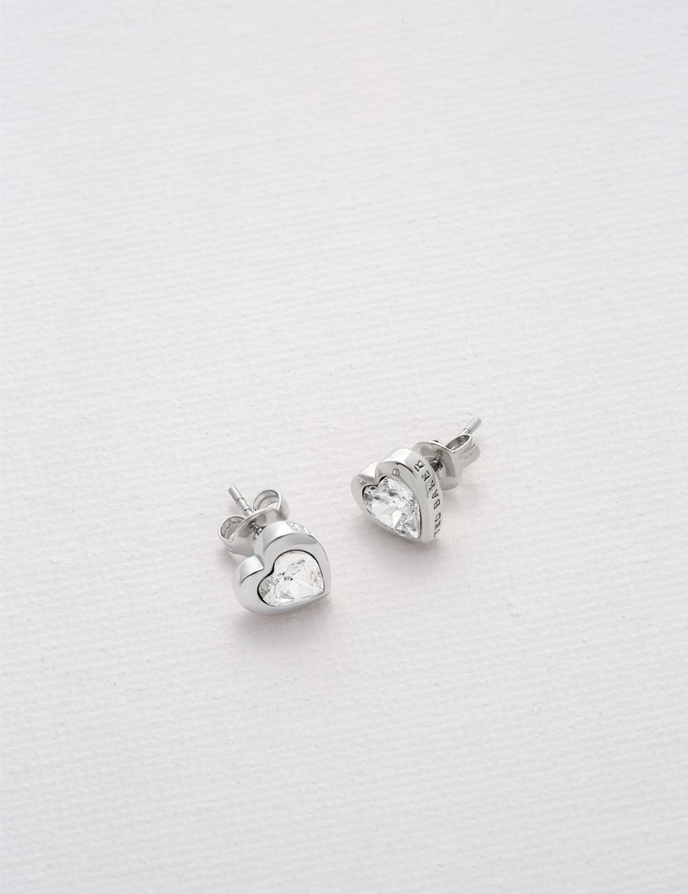 Ted Baker HAN - Solitaire Crystal Heart Stud Oorbellen Dames Zilver | Belgium  802793-LFM