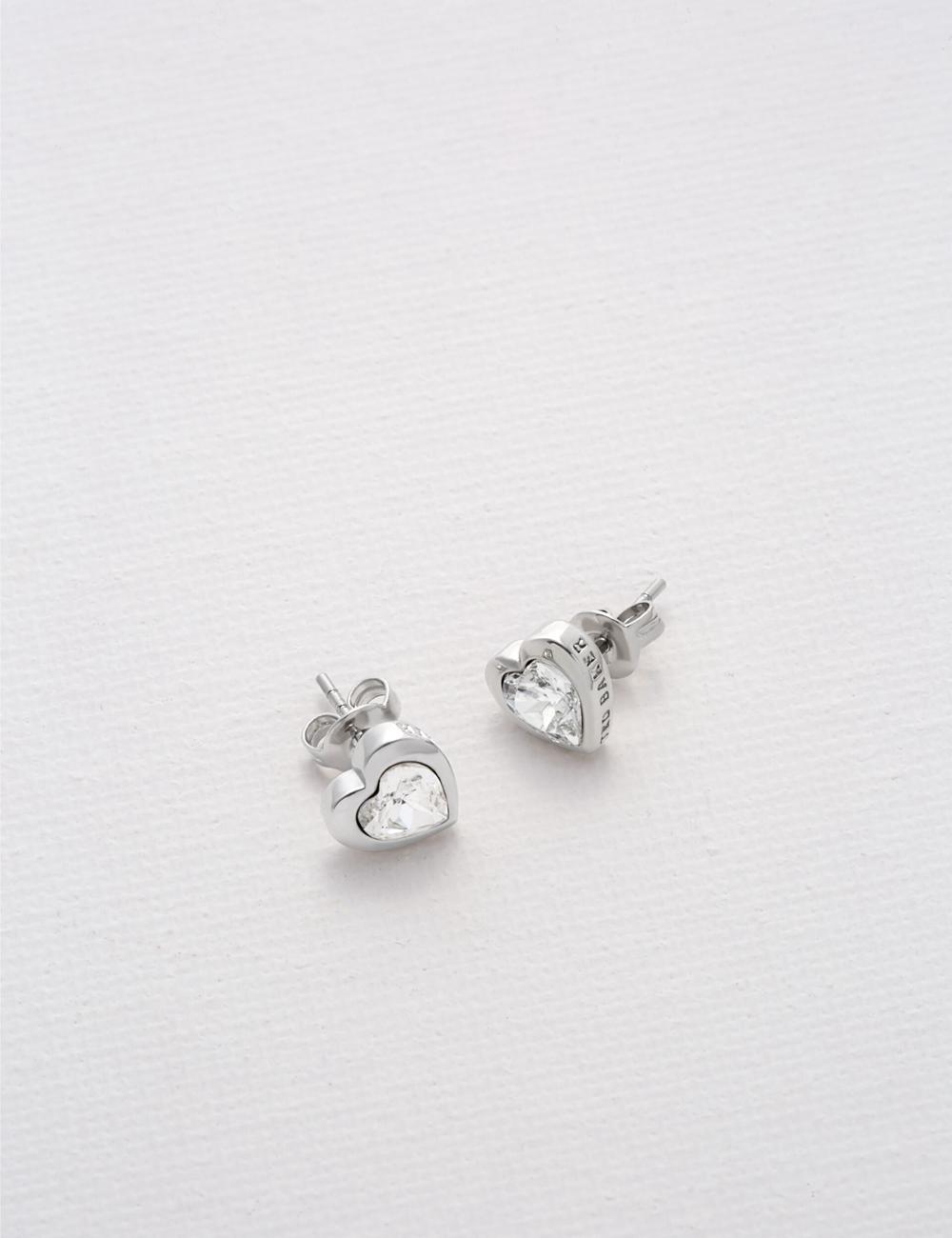 Ted Baker HAN - Solitaire Crystal Heart Stud Oorbellen Dames Zilver | Belgium  802793-LFM