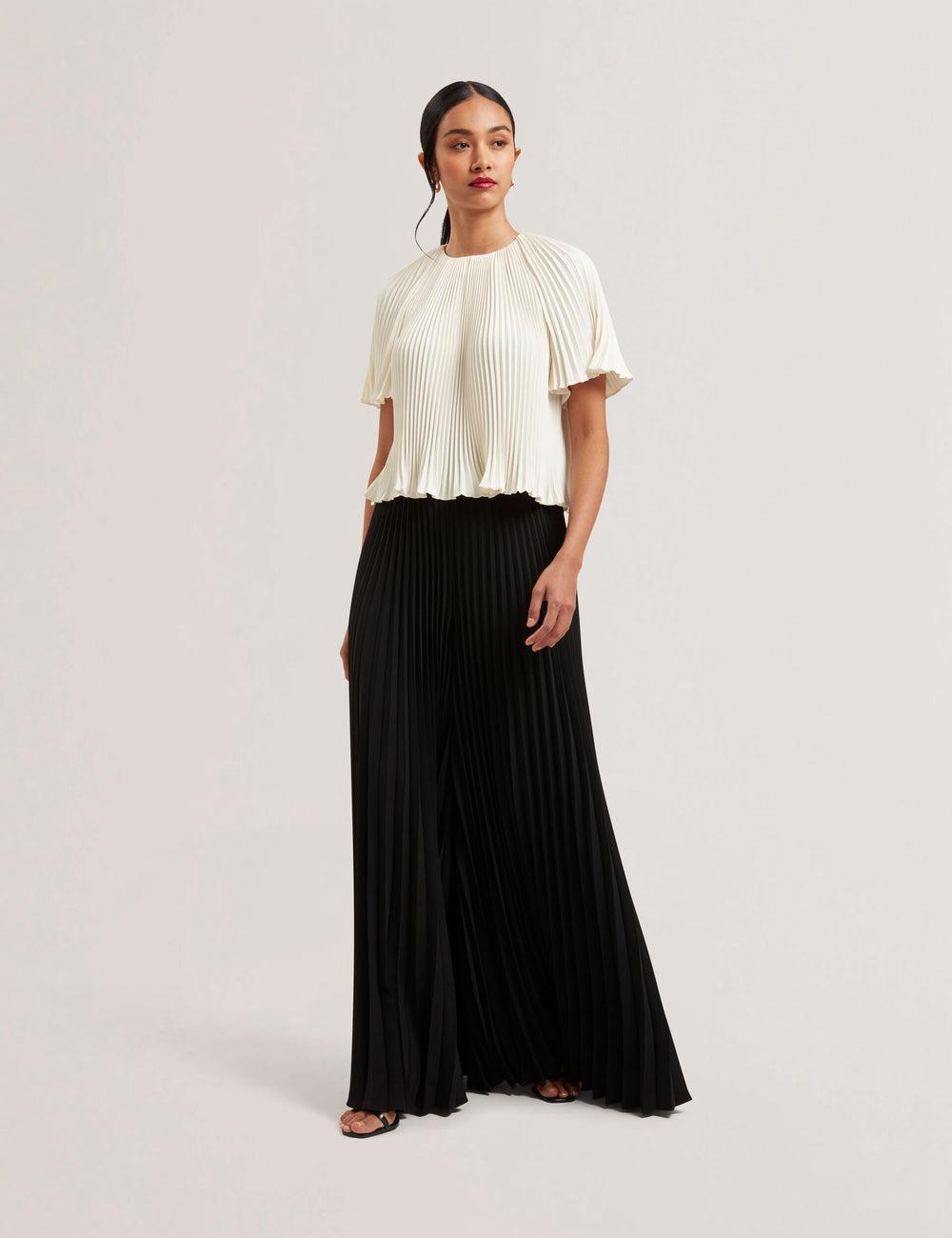 Ted Baker HARYX - Pleated Wide Leg Palazzo Broek Dames Zwart | Belgium  204139-MDO