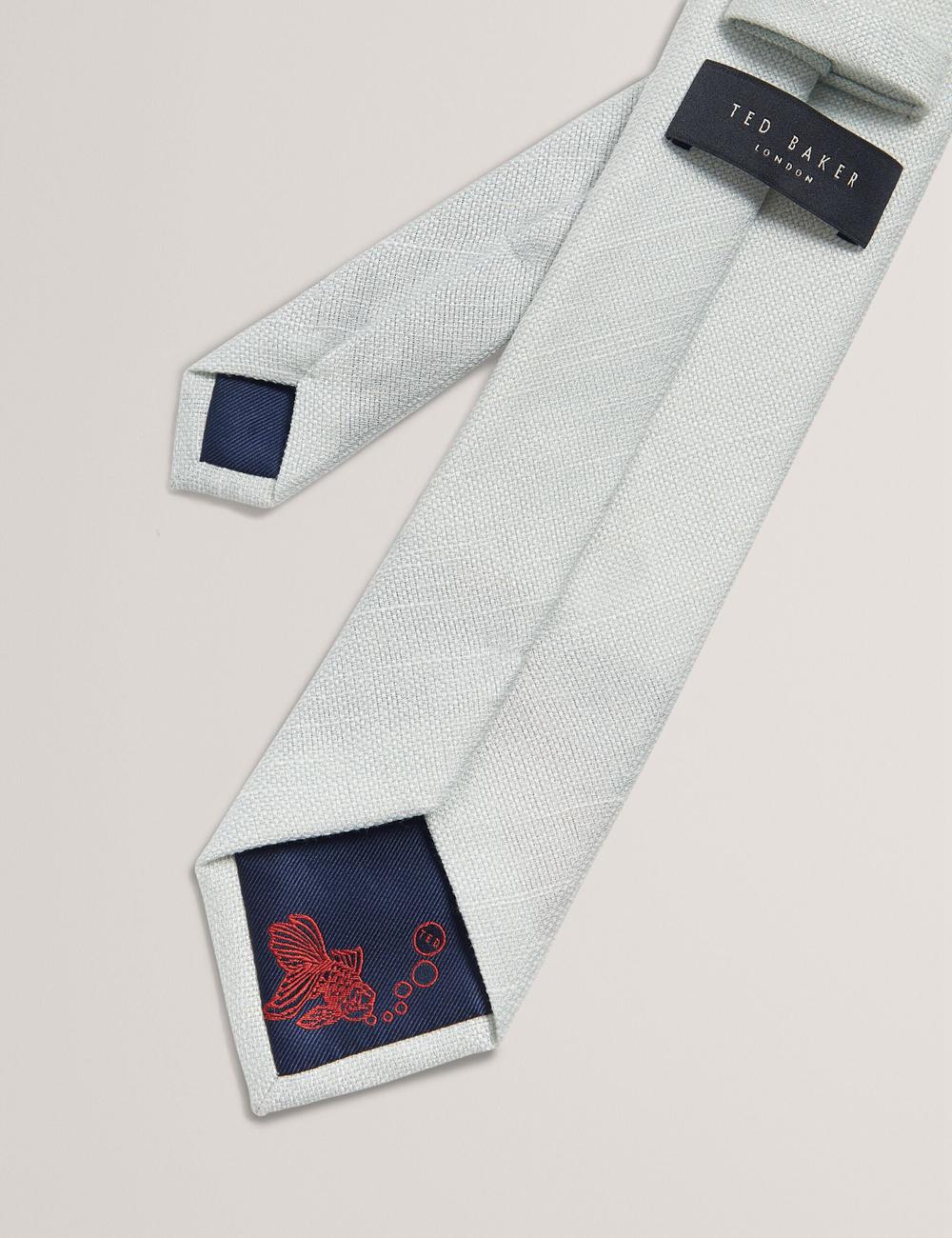 Ted Baker HAWKWEL - Linen Blend Woven Texture Stropdassen Heren Groen | Belgium  026543-RSH