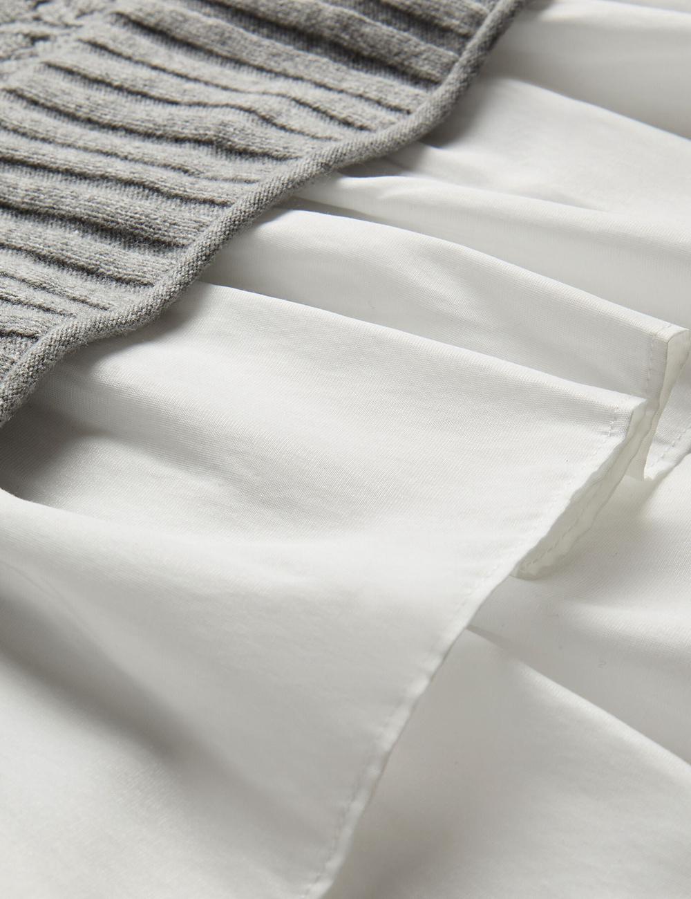 Ted Baker HOLINAS - Pointelle Knit With Shirt Hem Jumpers Dames Grijs | Belgium  297540-PEQ