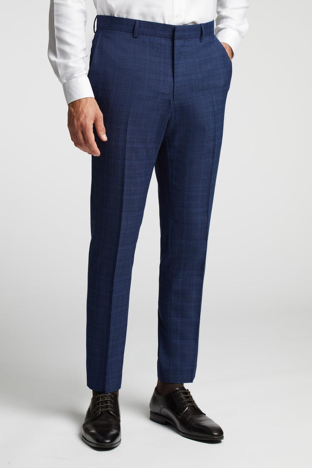 Ted Baker HOYLETS - Soft Check Slim Fit Suit Broek Heren Donkerblauw | Belgium  408935-NIV