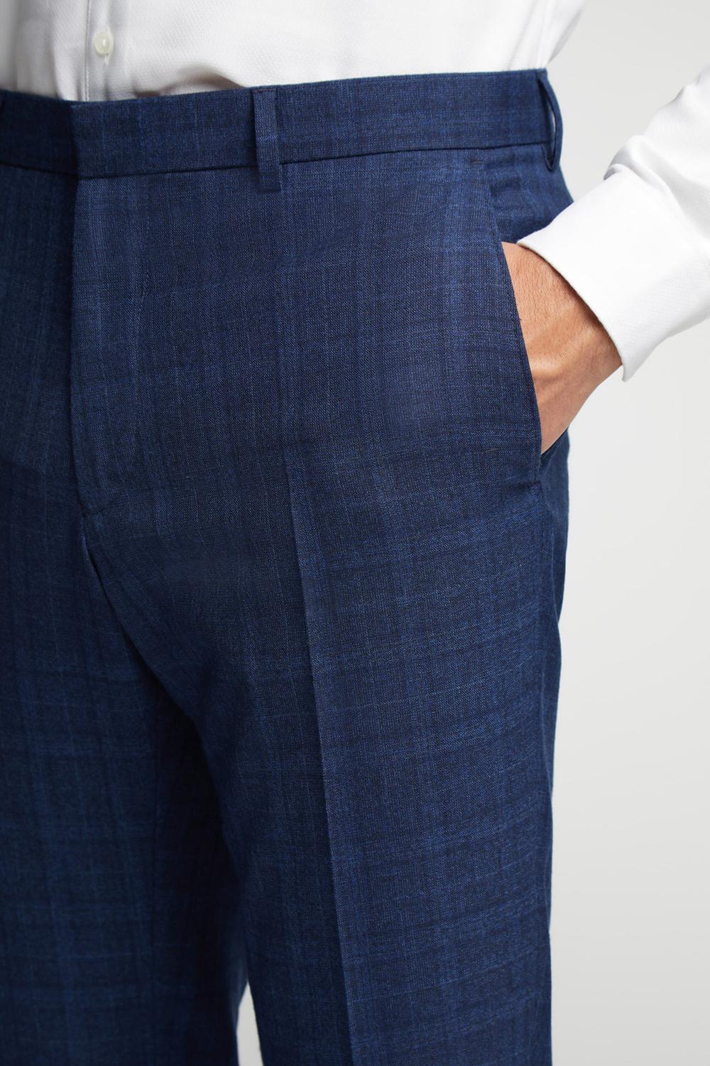 Ted Baker HOYLETS - Soft Check Slim Fit Suit Broek Heren Donkerblauw | Belgium  408935-NIV