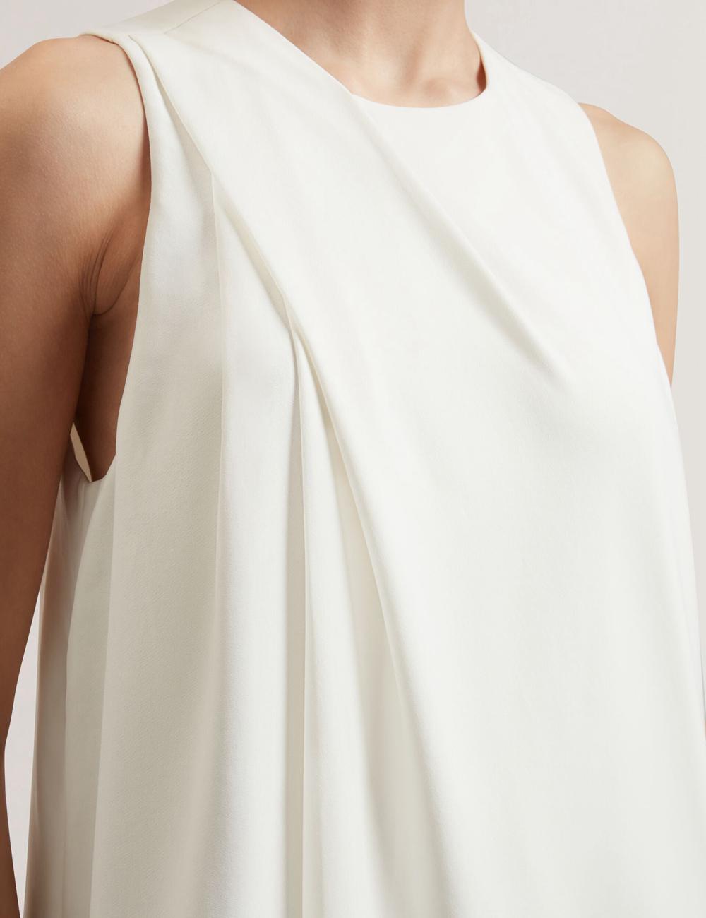 Ted Baker ICANA - Draped Front Asymmetric Sleeveless Topjes Dames Ivory | Belgium  641738-SPY