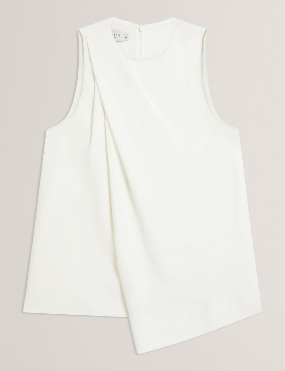 Ted Baker ICANA - Draped Front Asymmetric Sleeveless Topjes Dames Ivory | Belgium  641738-SPY
