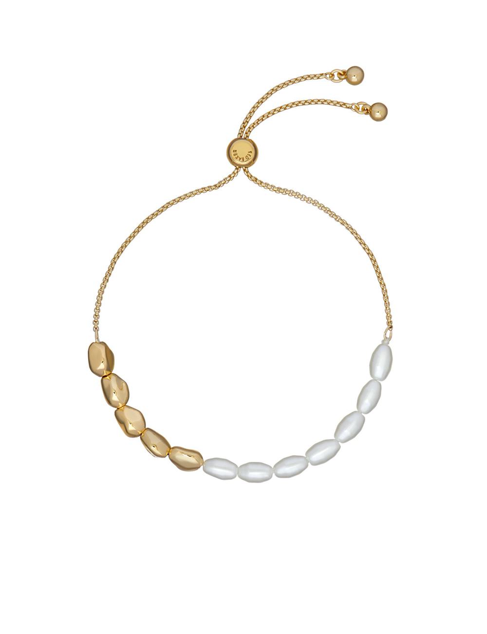Ted Baker INELA - Island Pearl Bead Adjustable Armbanden Dames Goud | Belgium  098532-TIQ
