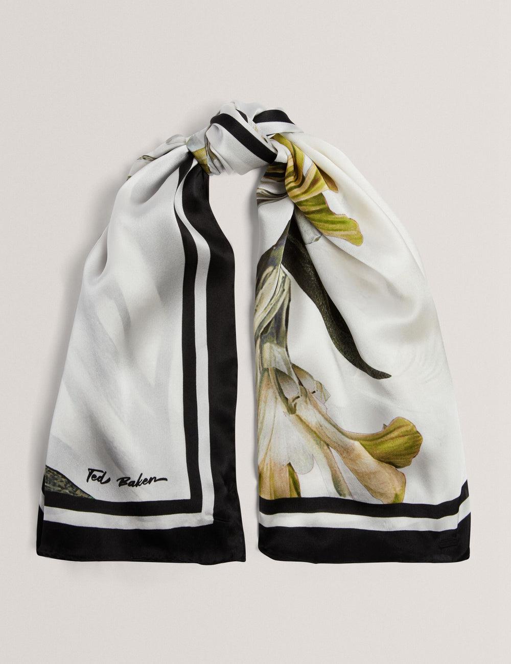 Ted Baker IRISSI - Floral Graphic Print Square Silk Sjaals Dames Ecru | Belgium  856037-HOM