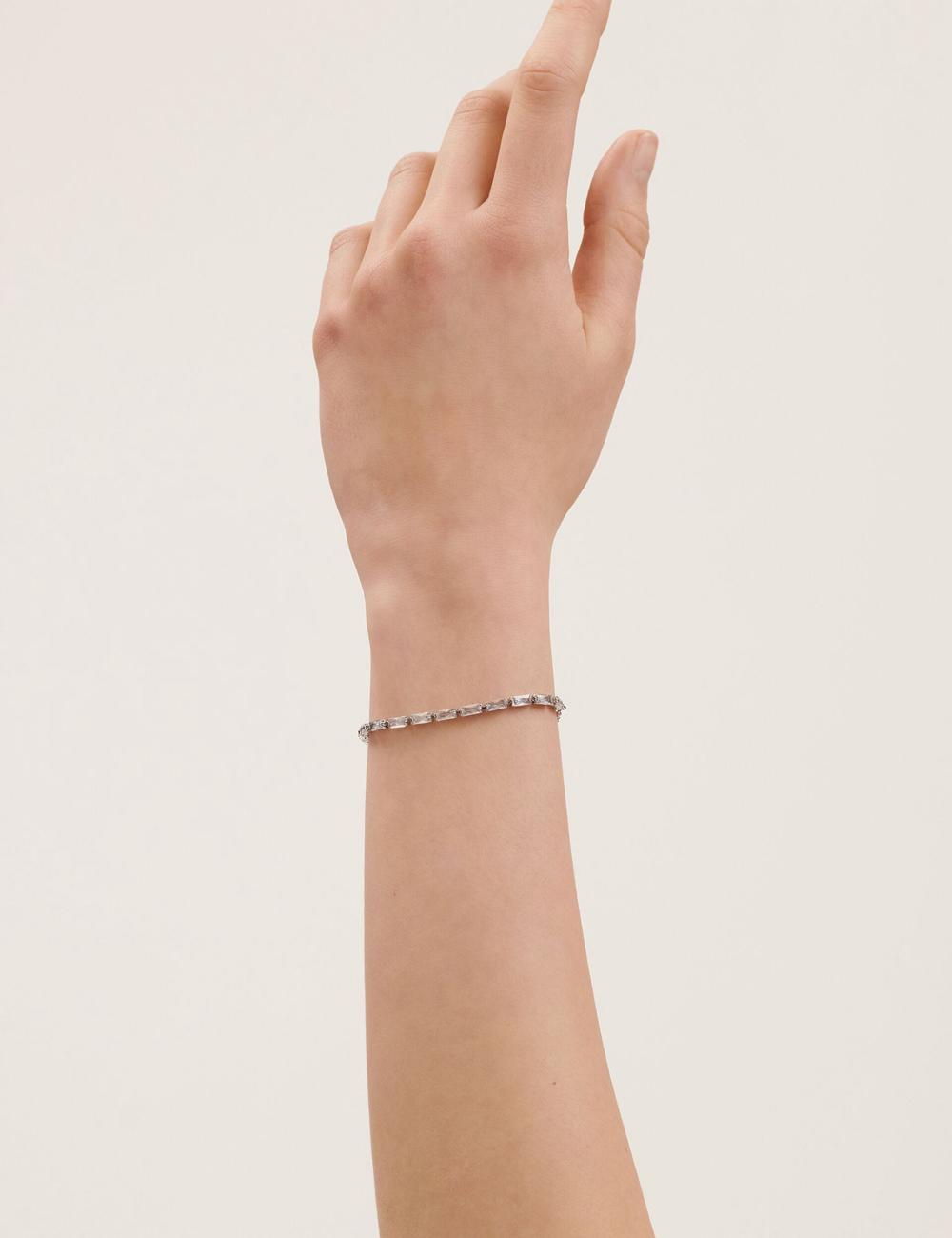 Ted Baker ISELA - Baguette Crystal Slider Tennis Armbanden Dames Zilver | Belgium  071342-MLJ