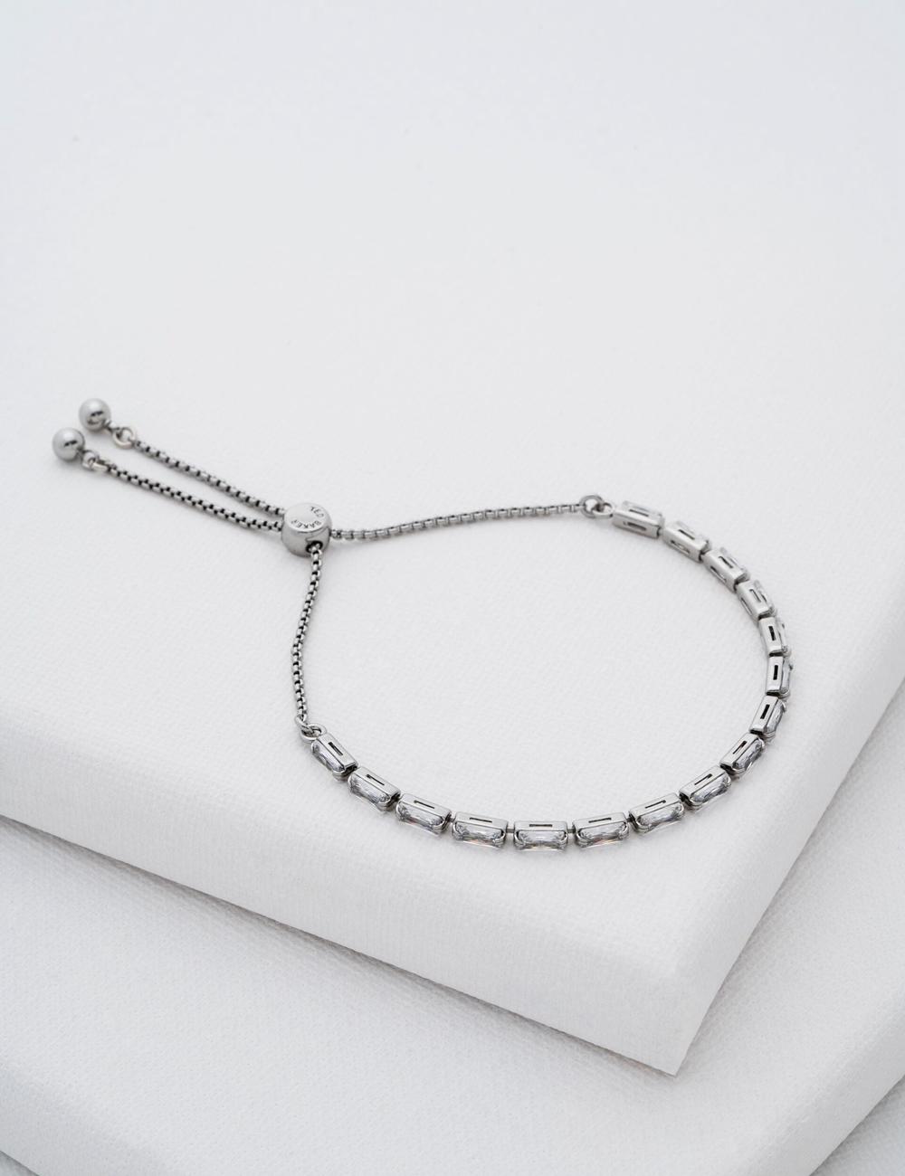 Ted Baker ISELA - Baguette Crystal Slider Tennis Armbanden Dames Zilver | Belgium  071342-MLJ