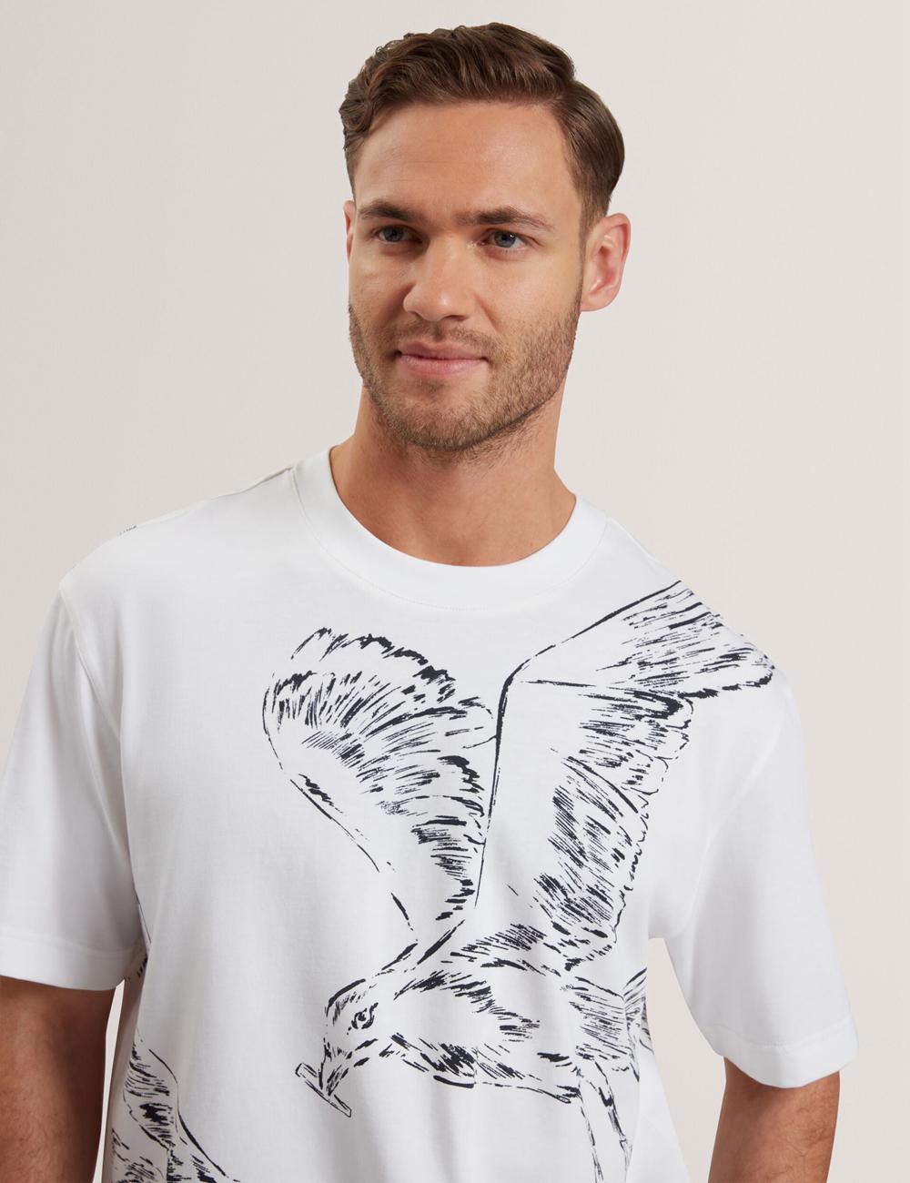 Ted Baker JAMESIO - Short Sleeve Graphic Seagull T-shirts Heren Wit | Belgium  015243-MDC