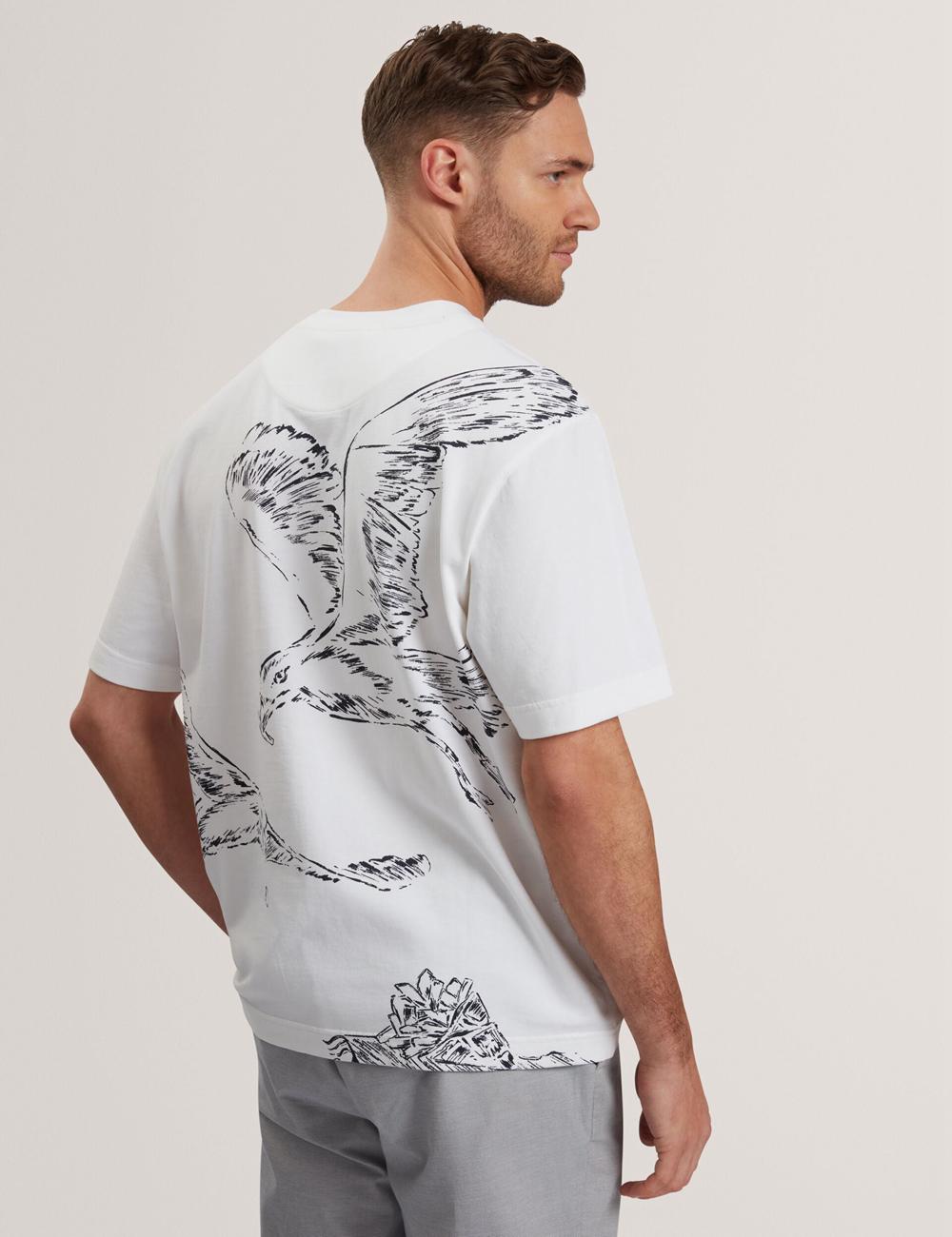 Ted Baker JAMESIO - Short Sleeve Graphic Seagull T-shirts Heren Wit | Belgium  015243-MDC