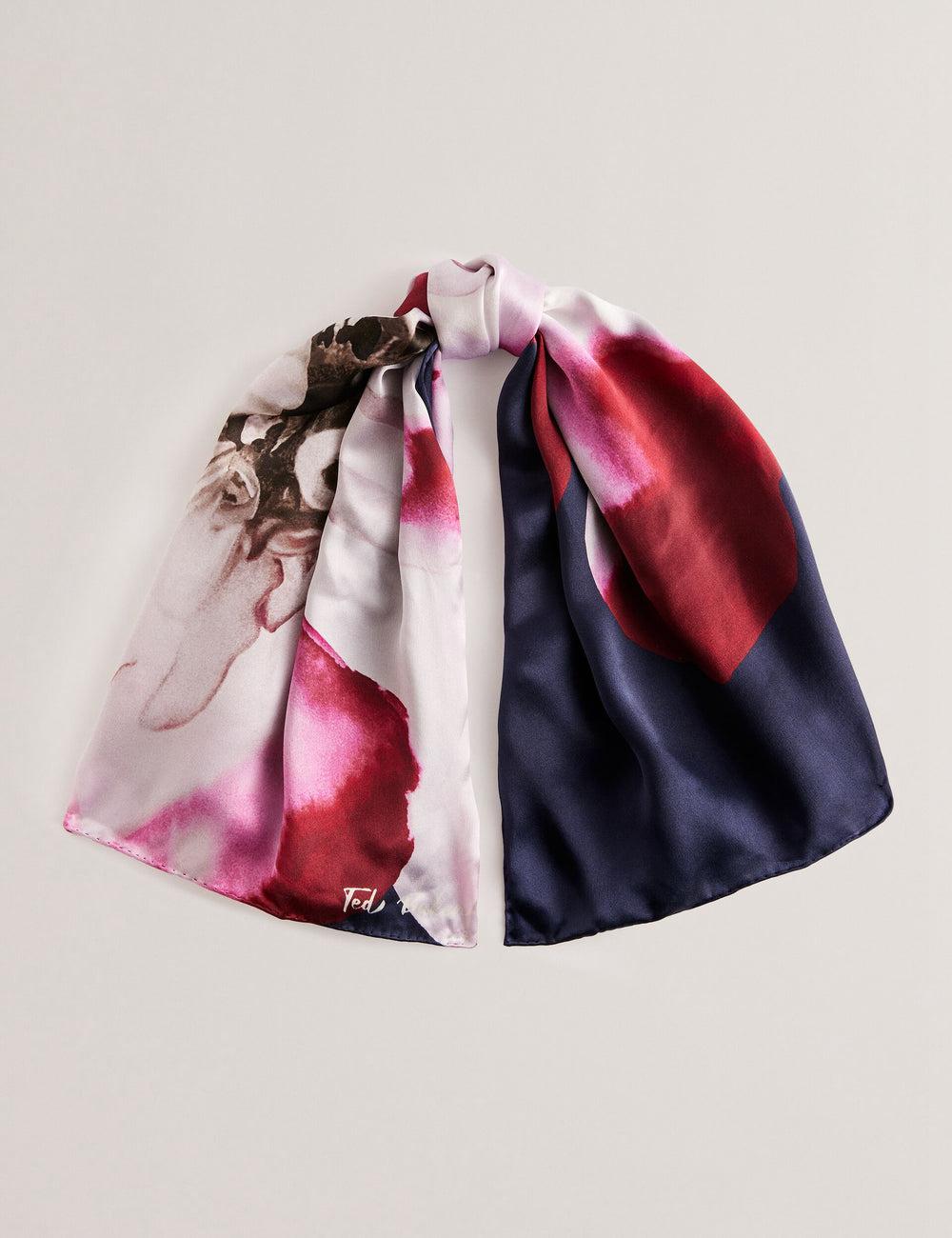 Ted Baker JANICES - Placement Floral Print Silk Square Sjaals Dames Blauw | Belgium  479016-LZE
