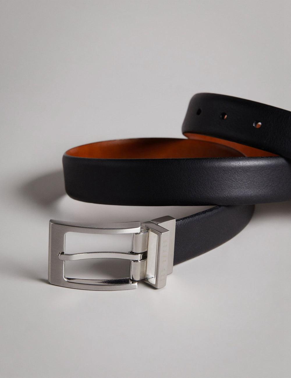 Ted Baker KARMER - Reversible Smooth Leather Riemen Heren Zwart | Belgium  019563-ESV