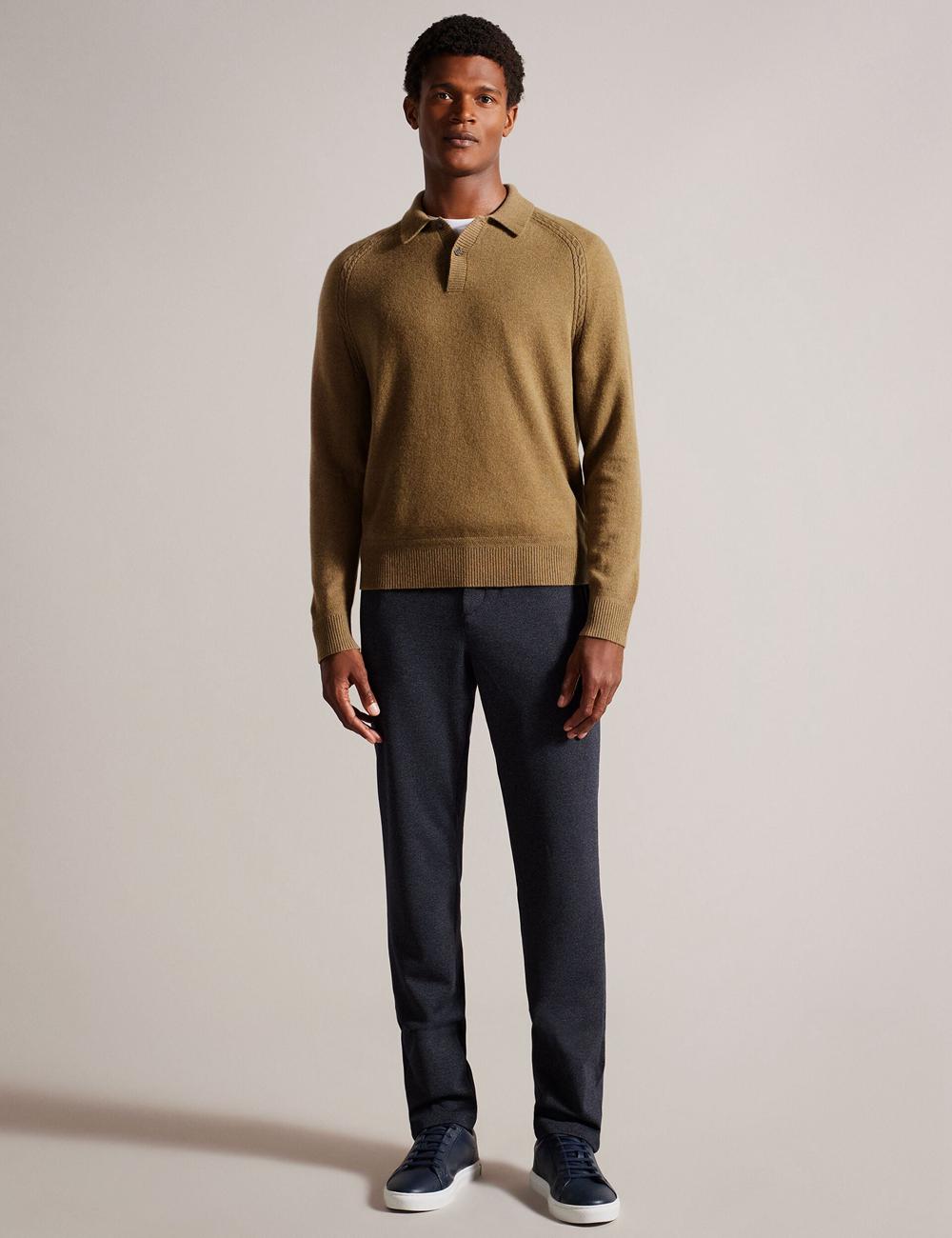 Ted Baker KAROLT - Cashmere Knit Long Sleeve Top Jumpers Heren Bruin | Belgium  531076-QOR