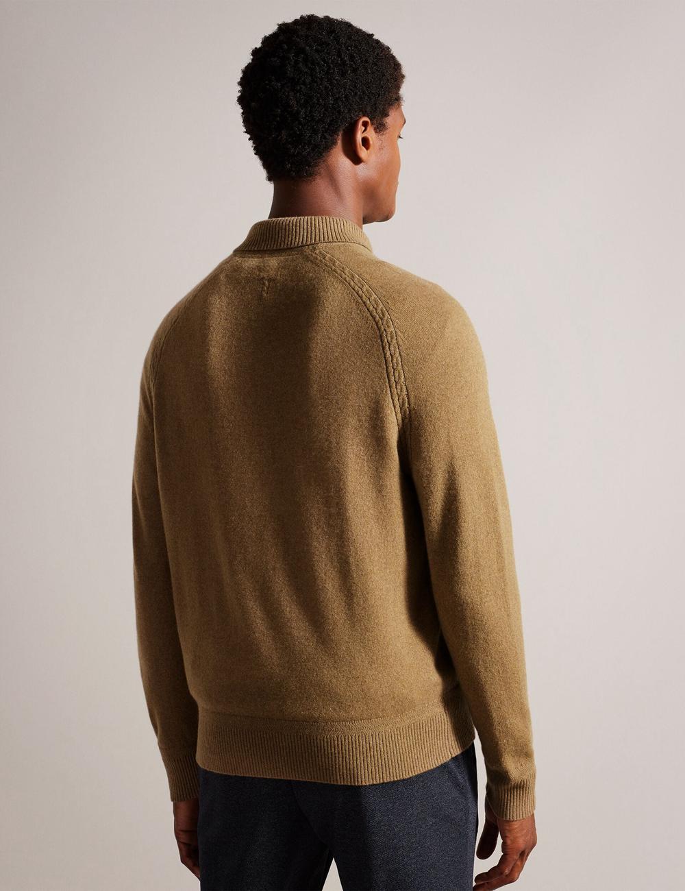 Ted Baker KAROLT - Cashmere Knit Long Sleeve Top Jumpers Heren Bruin | Belgium  531076-QOR