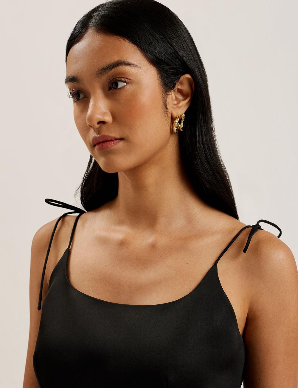 Ted Baker KAVALA - Strap Square Neck Mini-jurk Dames Zwart | Belgium  469830-XGF