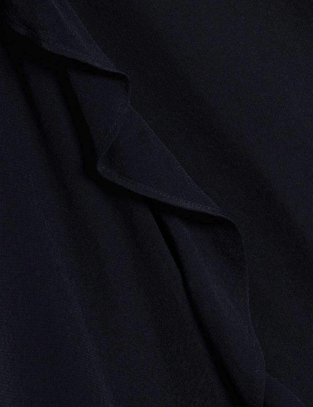 Ted Baker KAYFA - Waterfall Ruffle Trim Long Sleeve Blouse Dames Donkerblauw | Belgium  096348-UTN