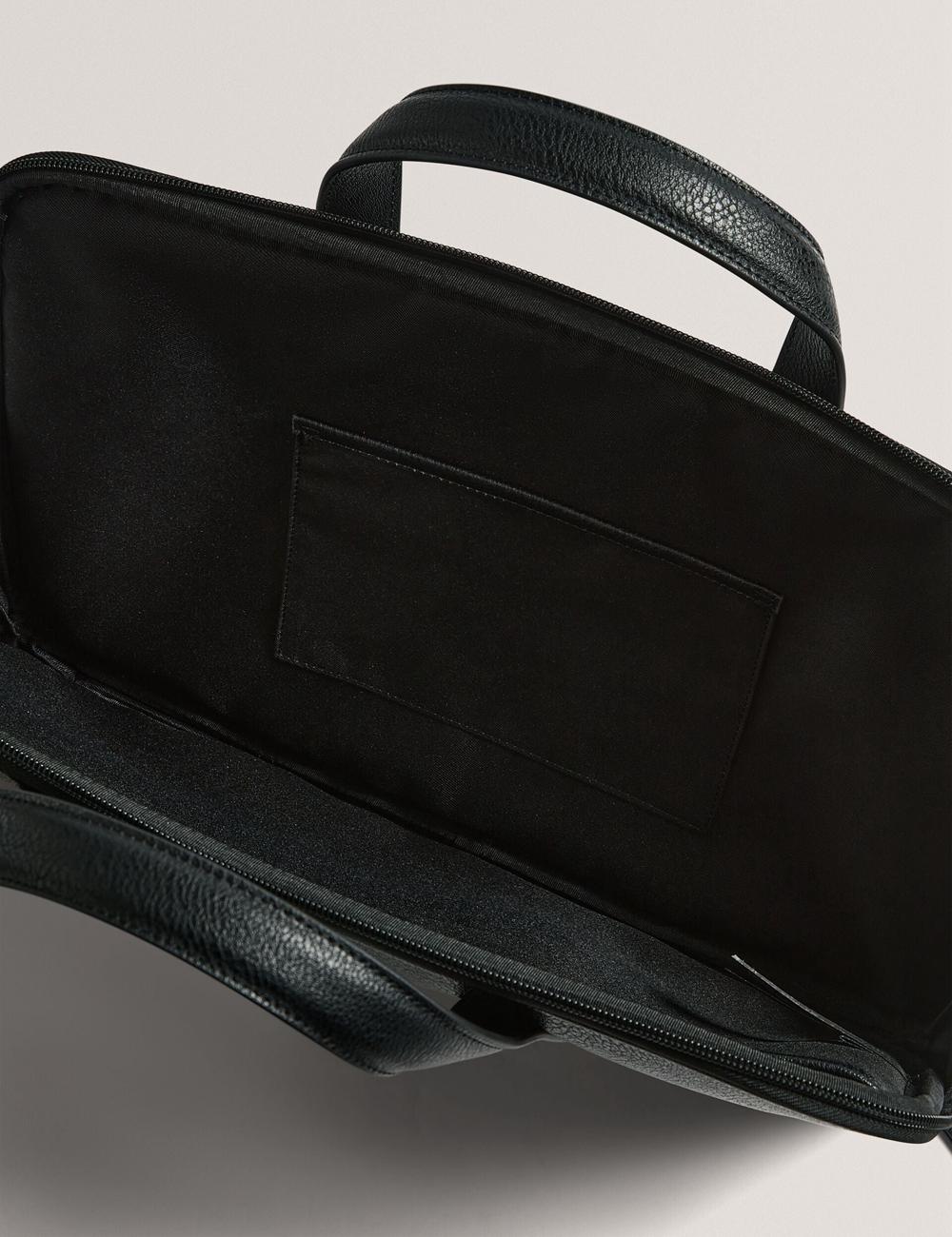 Ted Baker KEDRIK - Stripe Detail Faux Leather Documententassen Heren Zwart | Belgium  893675-BCV