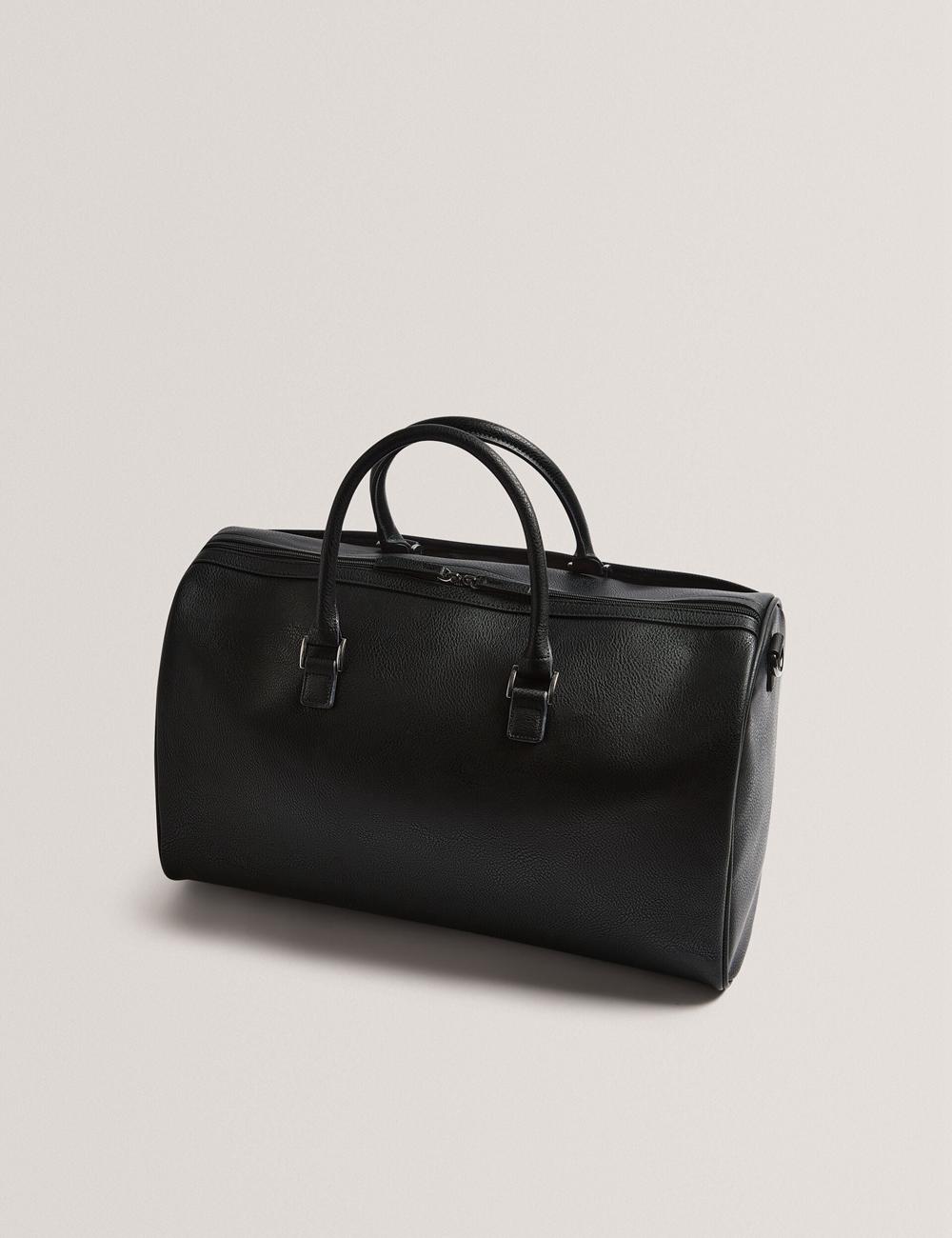 Ted Baker KELVIN - Striped Panel Faux Leather Holdall Bags Heren Zwart | Belgium  923457-UOG