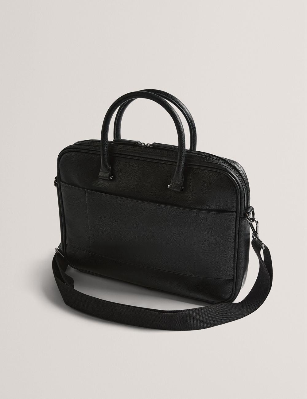 Ted Baker KENRIIK - Faux Leather Striped Panel Documententassen Heren Zwart | Belgium  520436-CGO