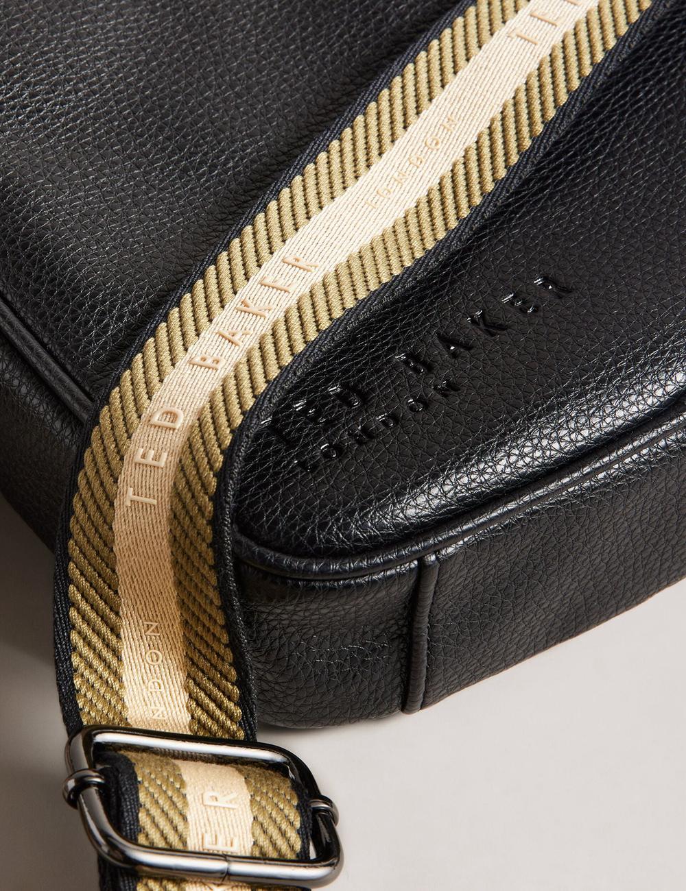 Ted Baker KIIAN - Small Reporter Webbing Schoudertassen Heren Zwart | Belgium  946321-HYB