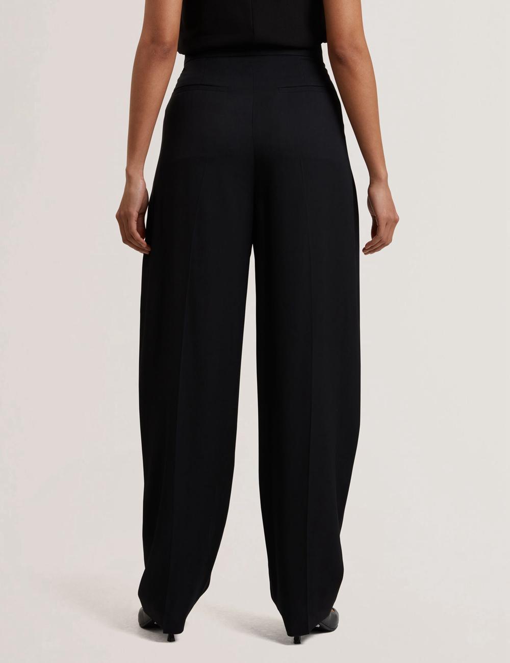 Ted Baker KIOLLI - Wool Blend Barrel Leg Tailored Broek Dames Zwart | Belgium  840725-THL